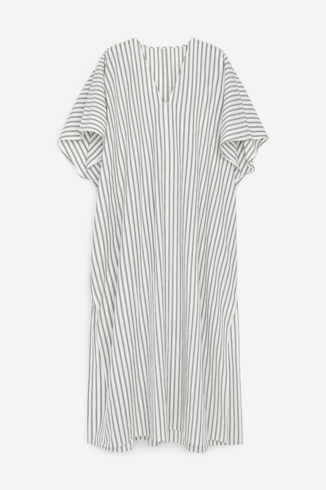 Striped Cotton Dress - Off-white - 1