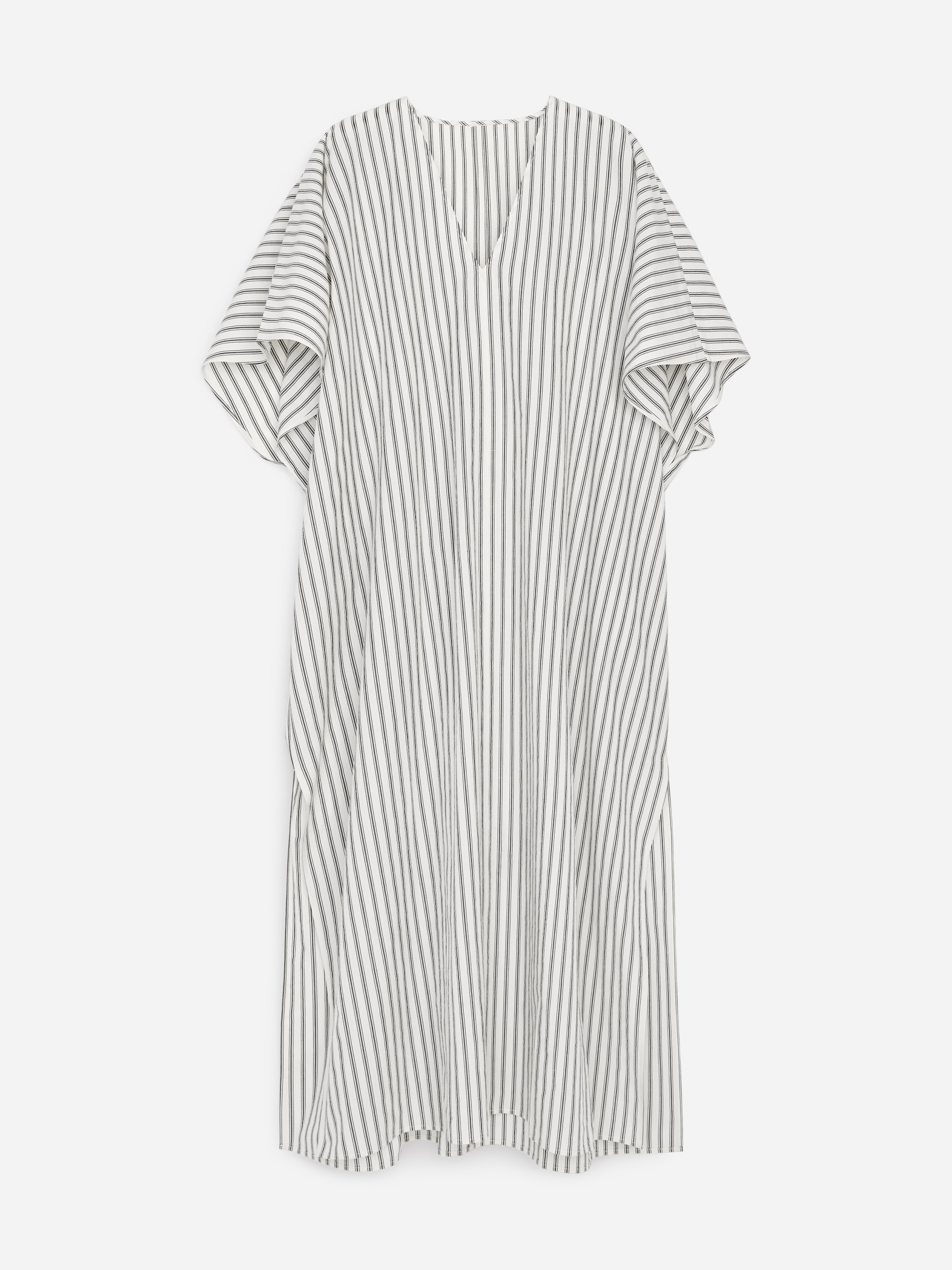 Striped Cotton Dress - Off-white - Oversized - Women - StillMedia/DescriptiveStillLife - 1