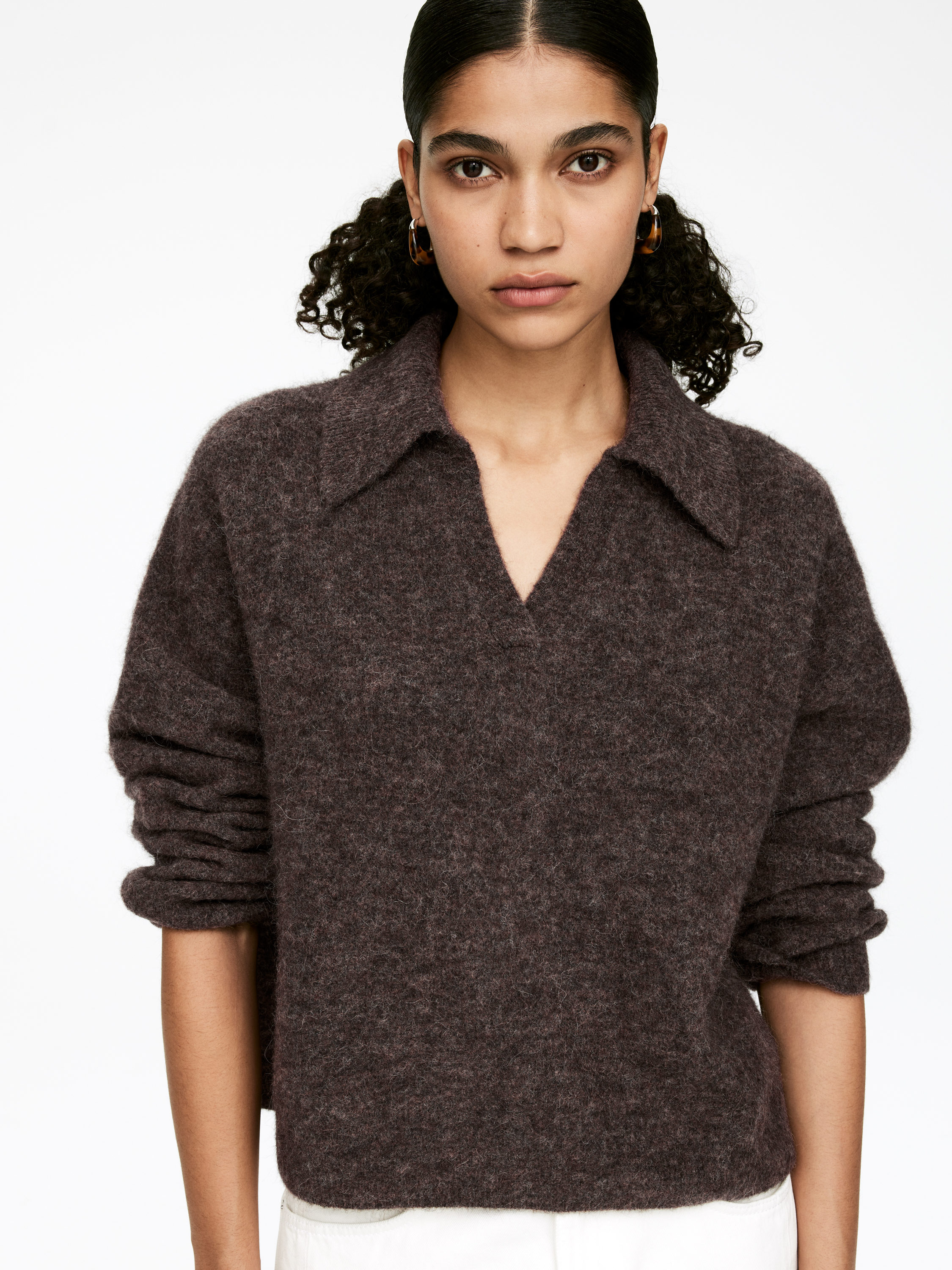 Alpaca-Wool Blend Jumper - Brown - Loose fit - Women - StillMedia/Lookbook - 4