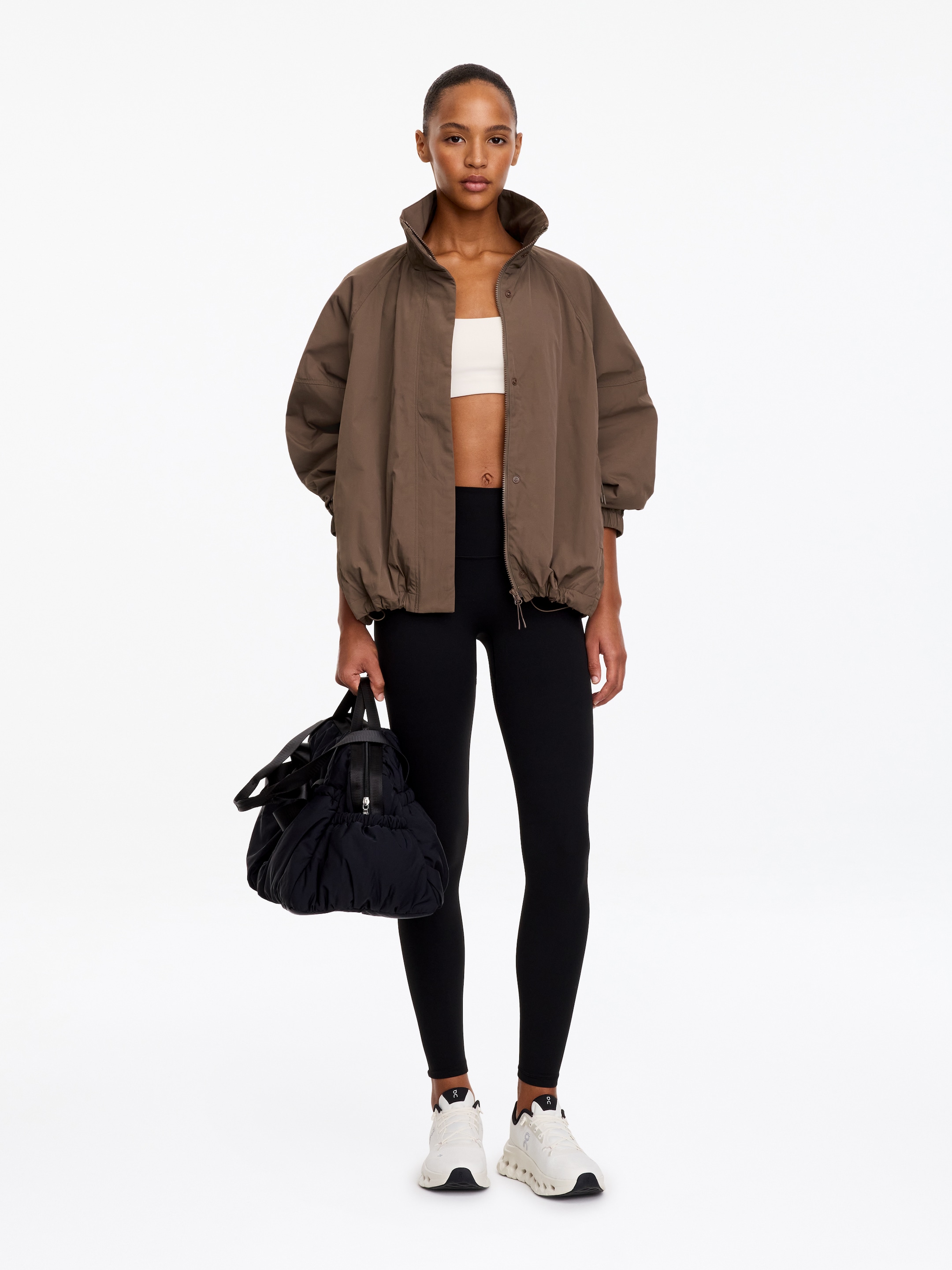 Padded Windbreaker Jacket-Brown-20668