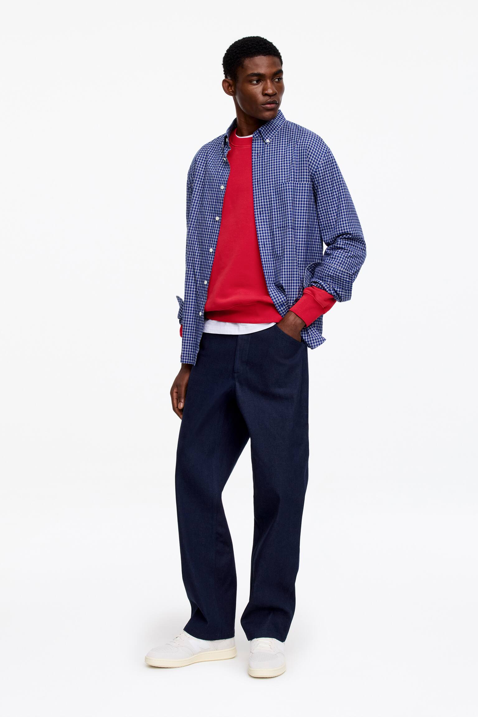 Sudadera holgada - Rojo/Azul empolvado - 4