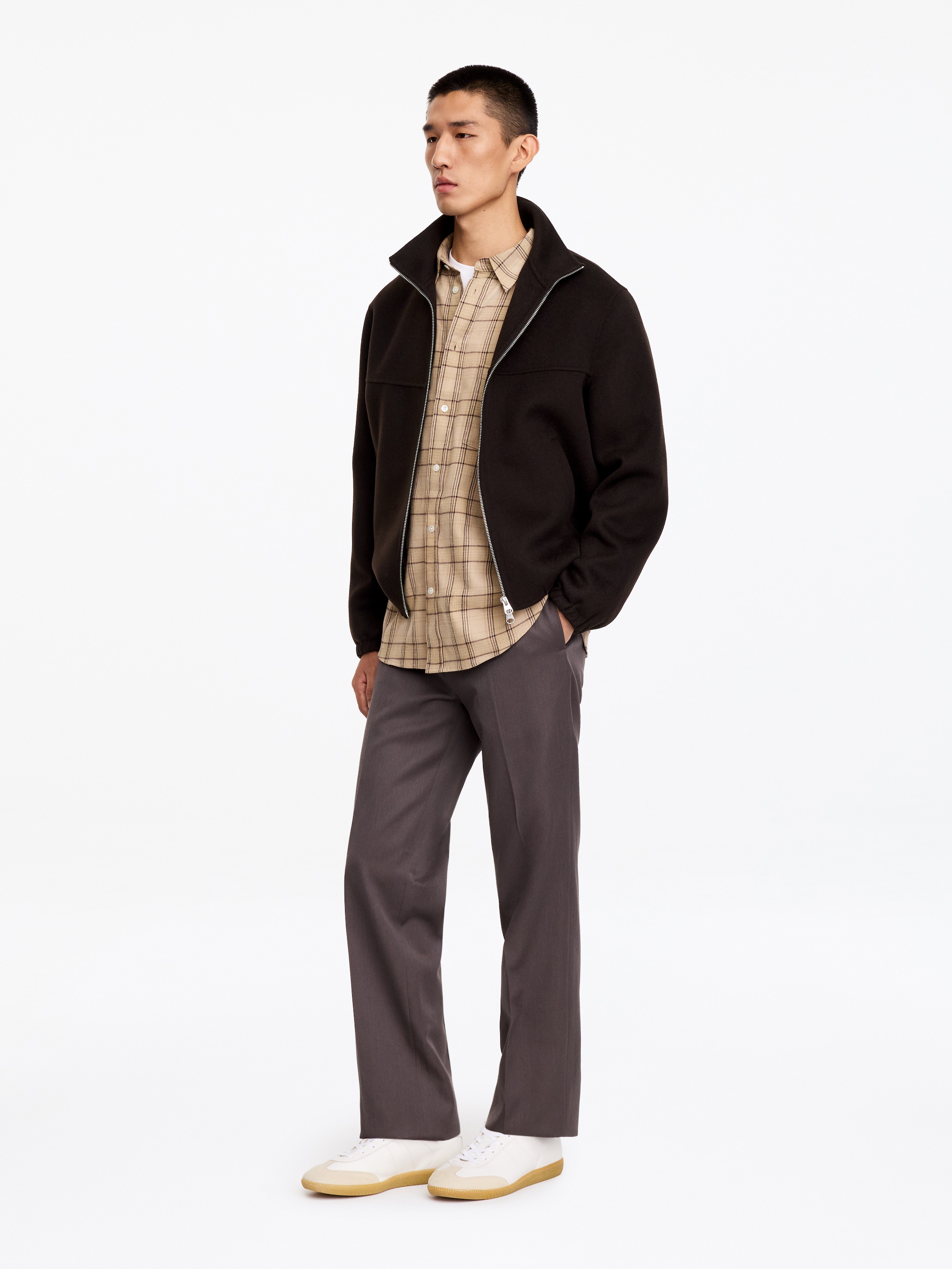 Camicia in flanella spazzolata - Motivo a quadri/Beige - Relaxed fit - men - StillMedia/Lookbook - 5