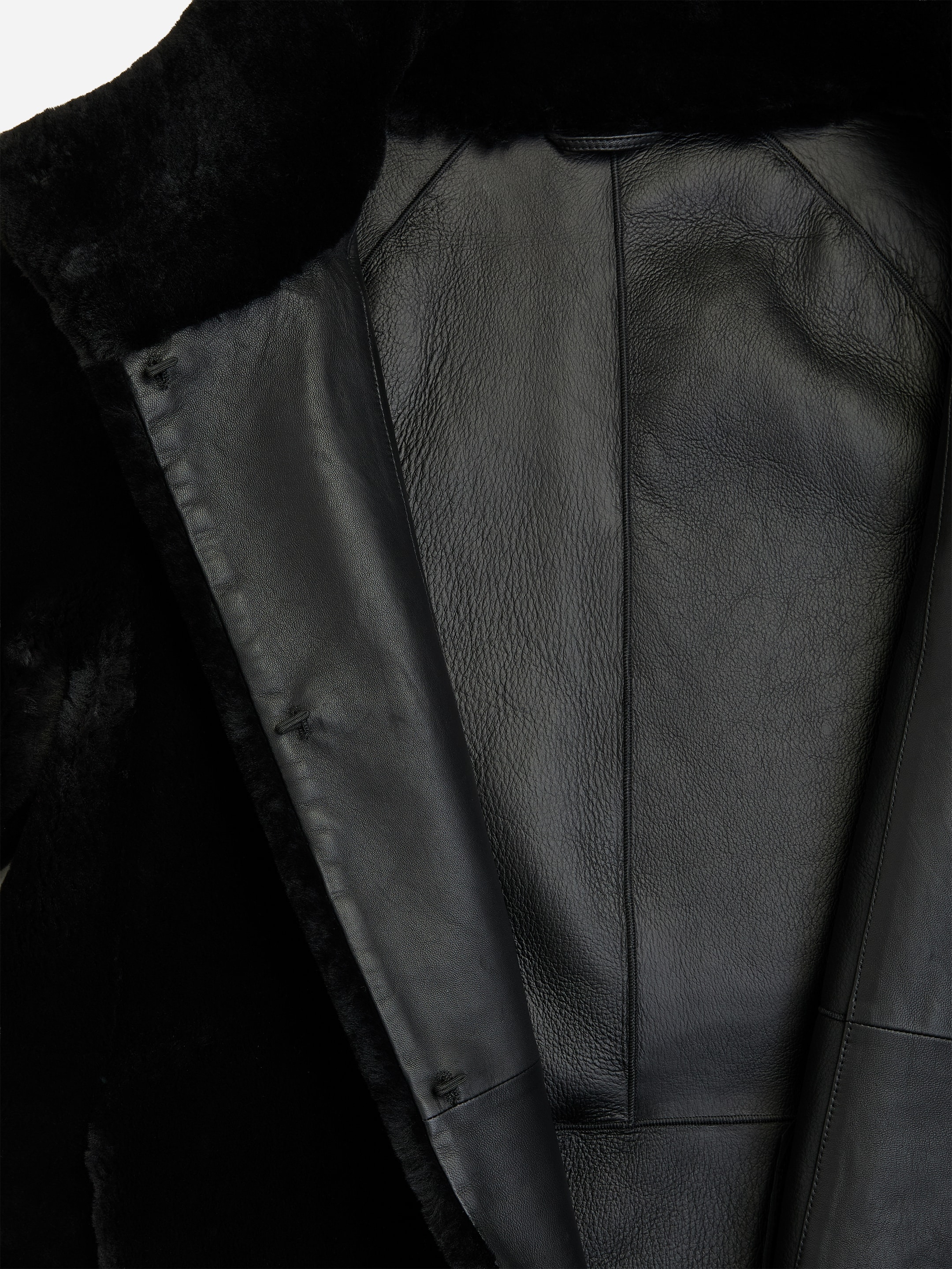 Relaxed Shearling Coat - Black - Relaxed fit - women - StillMedia/DescriptiveDetail - 1