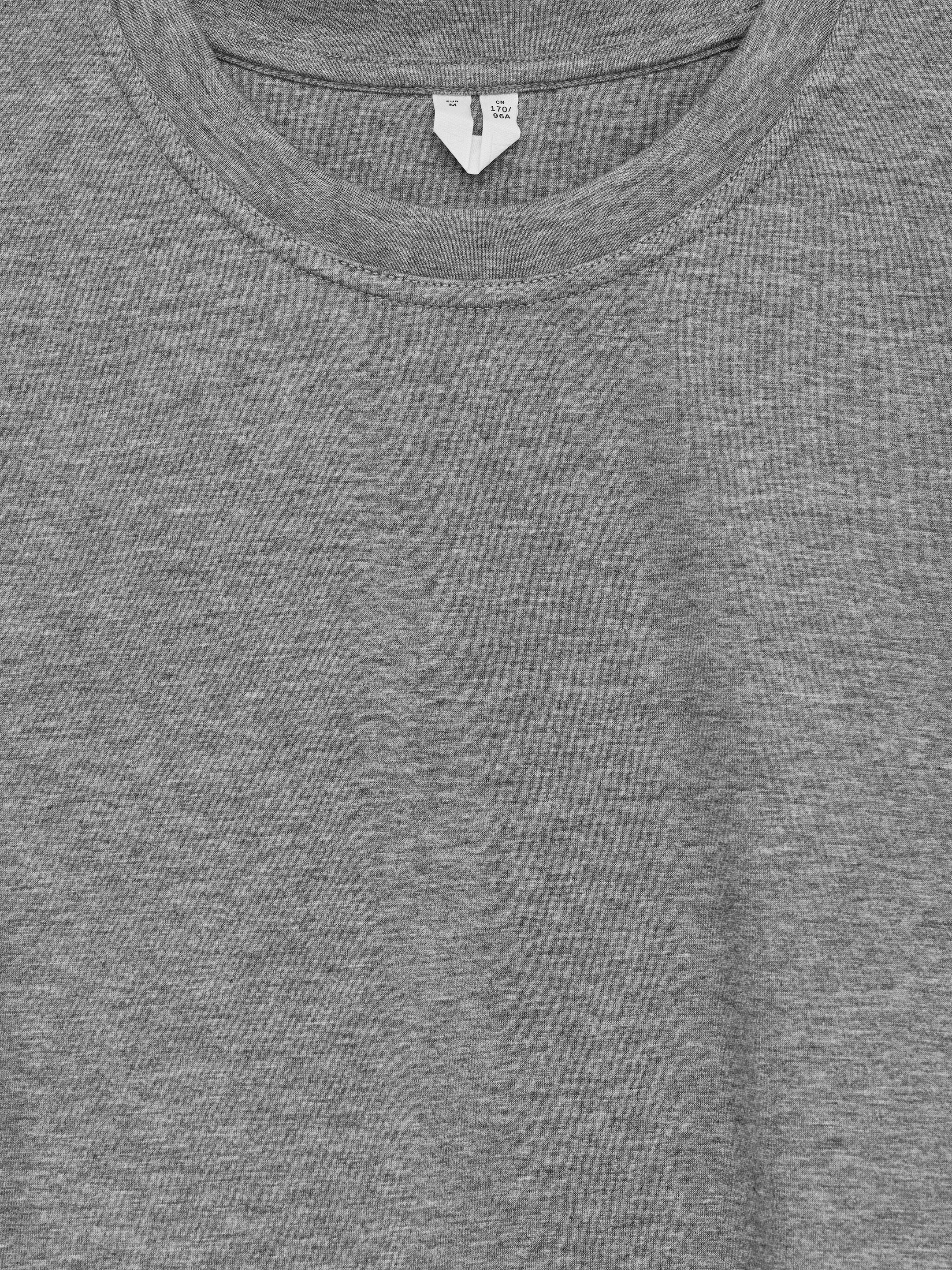 Προβολή μεγαλύτερης εικόνας: PEARL Βαμβακερό T-Shirt Βαρέως Τύπου - Γκρι Μελανζέ - Ladies | H&M GR 6