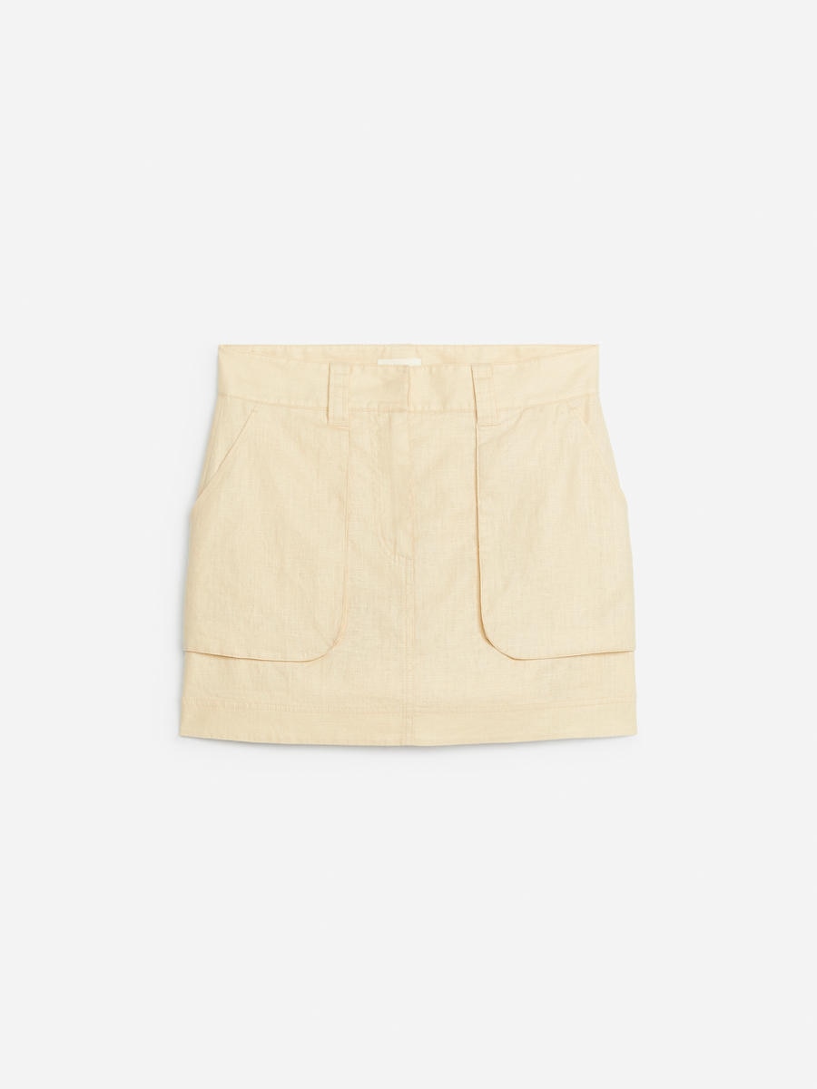 Arket Women's Beige Mini Linen Skirt -, 44