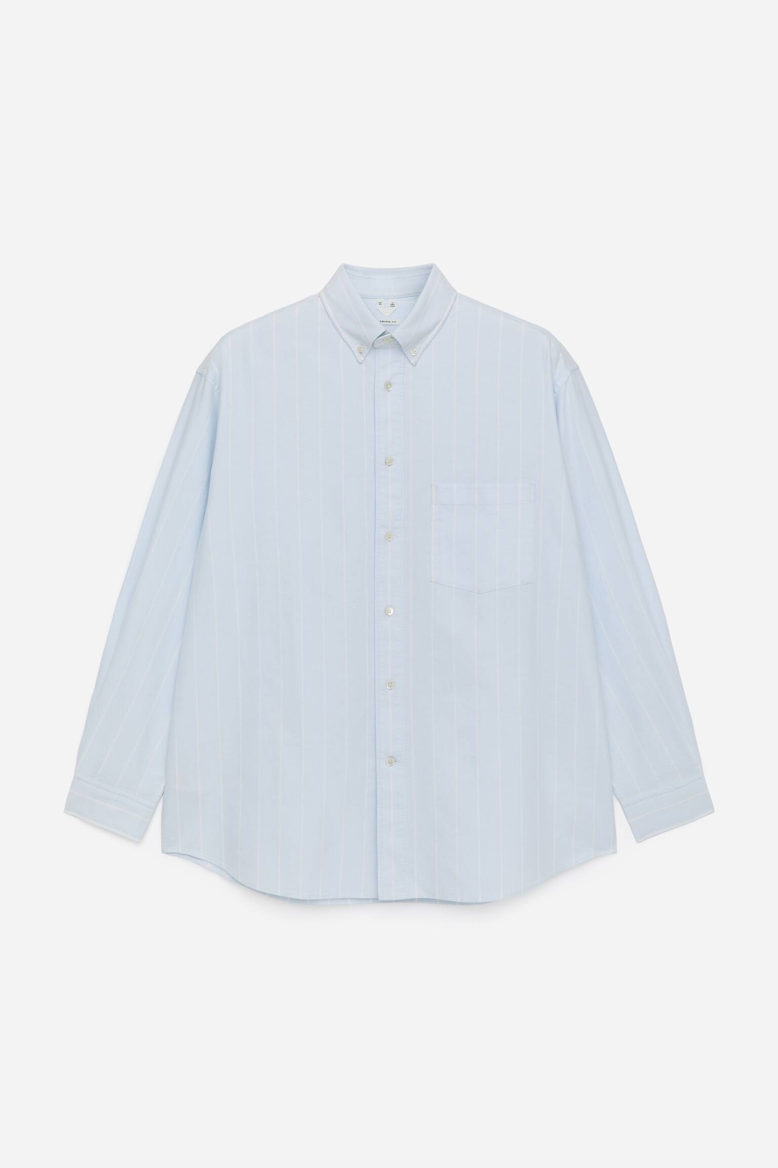 Oversized Oxford Shirt - Modrá/Biela/Zelené/kockované