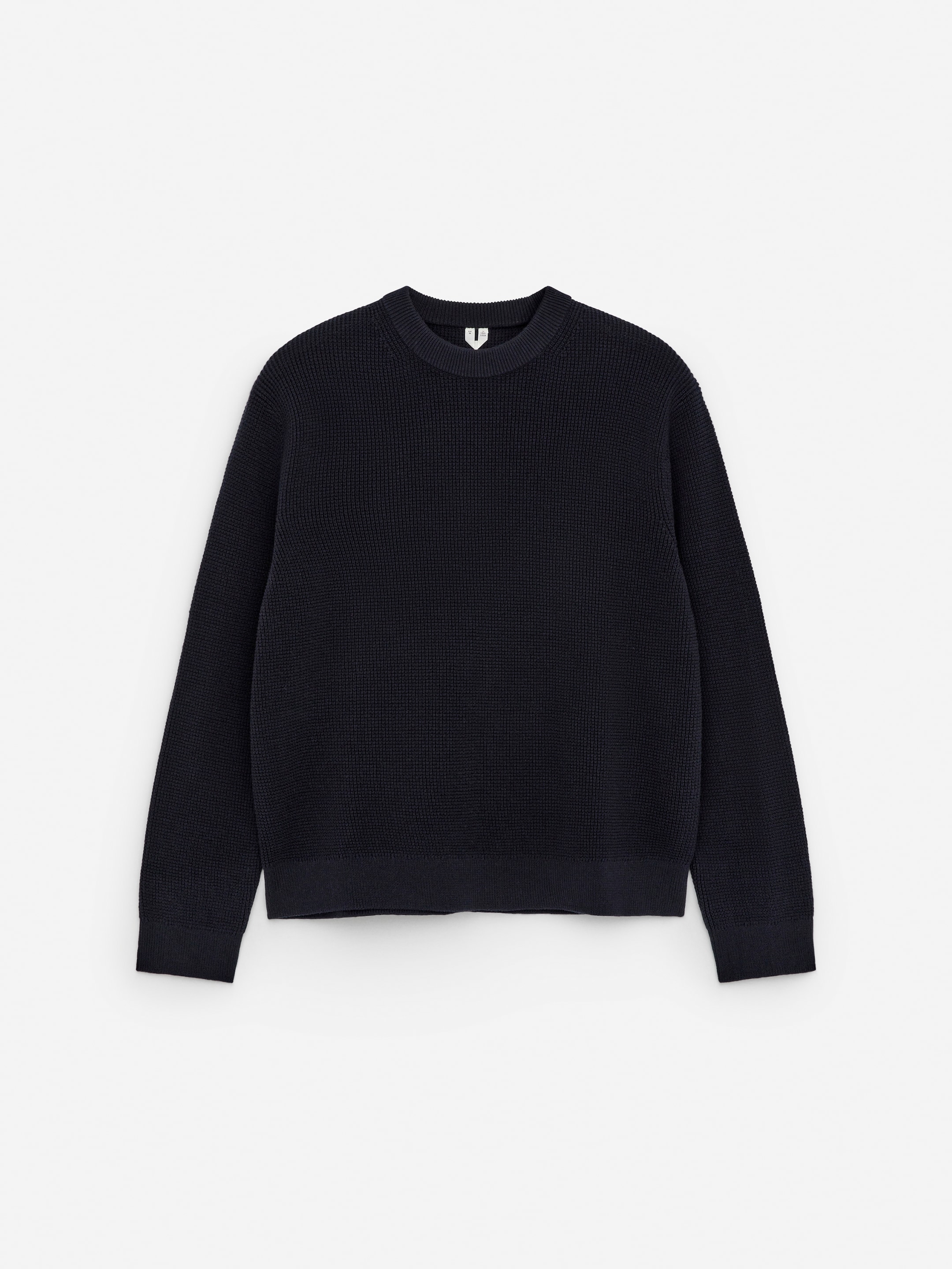 Våffelstickad tröja - Mörkblå - Regular fit - Men - StillMedia/DescriptiveStillLife - 2