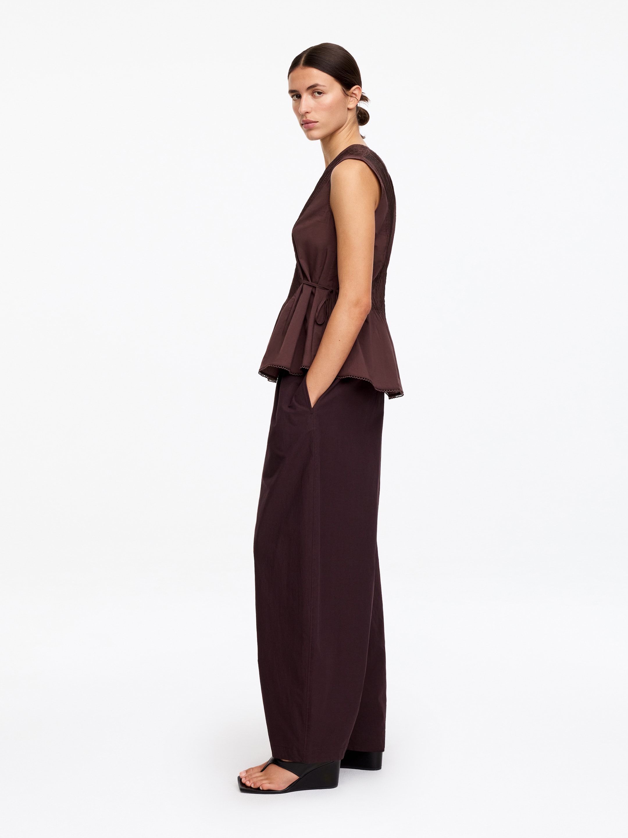 Top z zaszewkami - Brązowy - Fason normalny - Women - StillMedia/Lookbook - 5