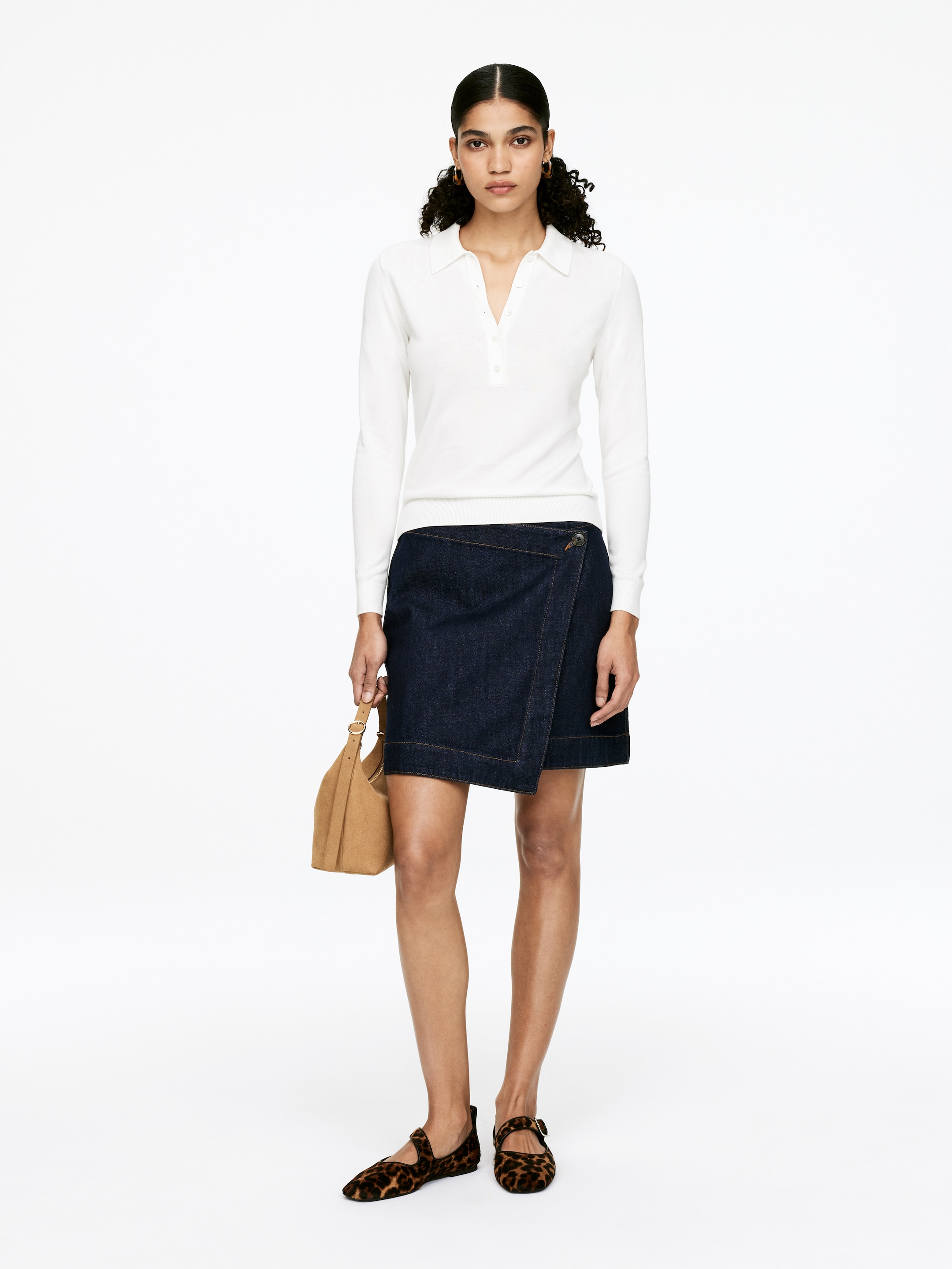Visa större bild: Omlott denimkjol - Mörkblå - DAM | H&M SE 1