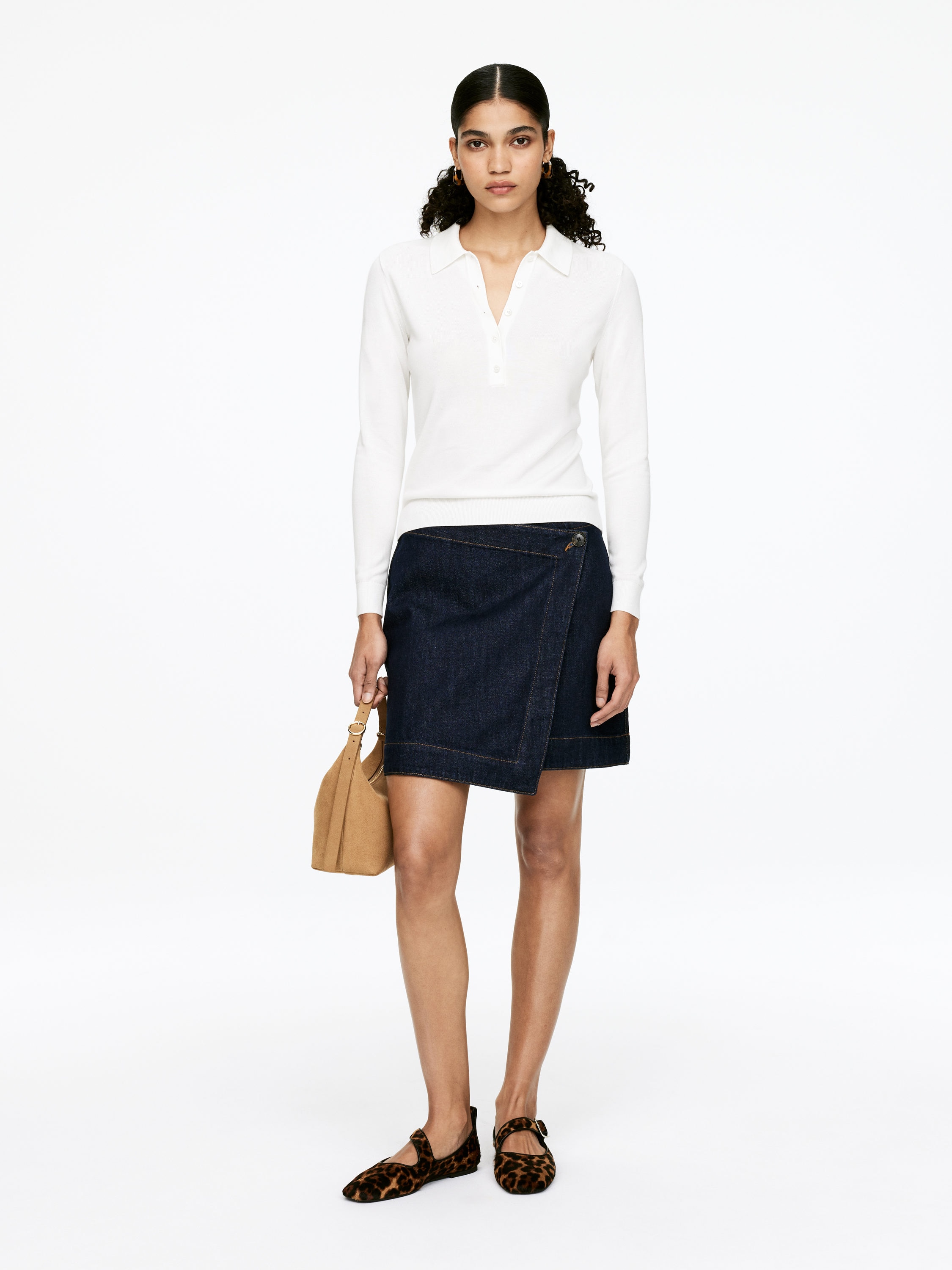 Denim Wrap Skirt - Dark Blue - Regular fit - Women - StillMedia/Lookbook - 3