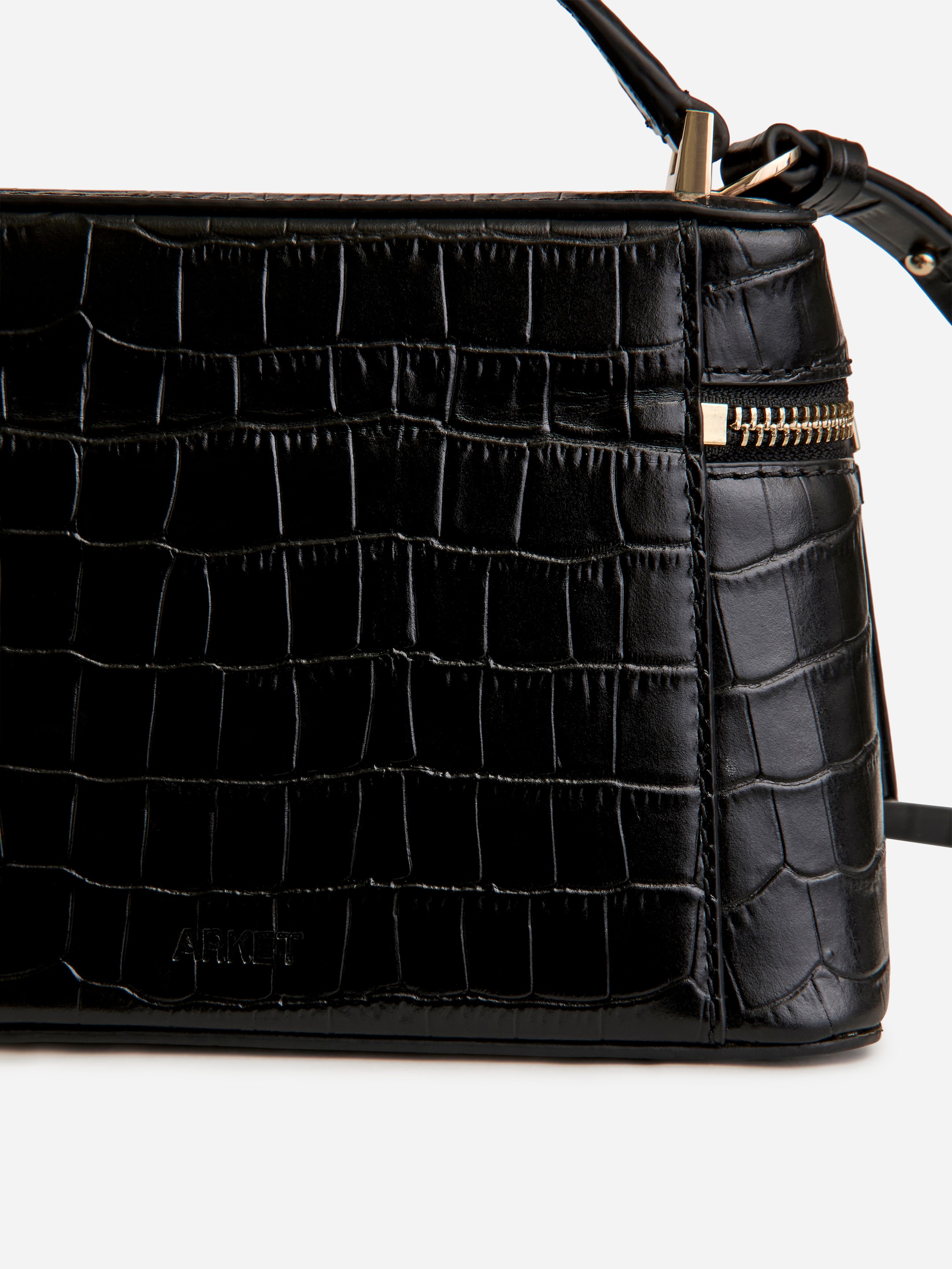 Crossbody-väska i läder - Svart/krokodilmönster - Women - StillMedia/DescriptiveDetail - 5