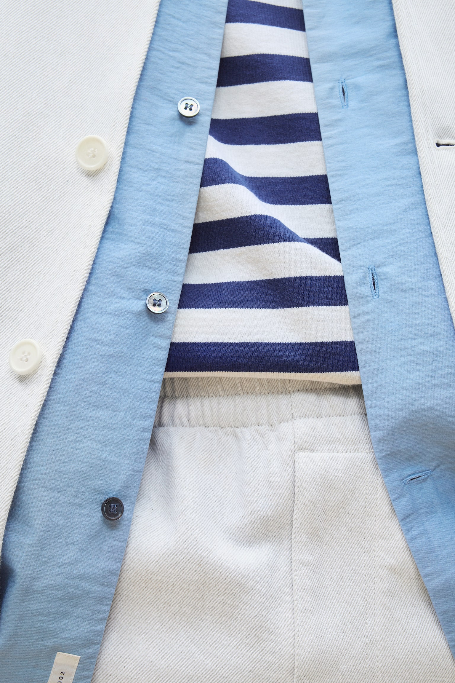 T-shirt a maniche lunghe con taglio rilassato - Blu/Bianco/Bianco sporco/Blu/Rosso - 6