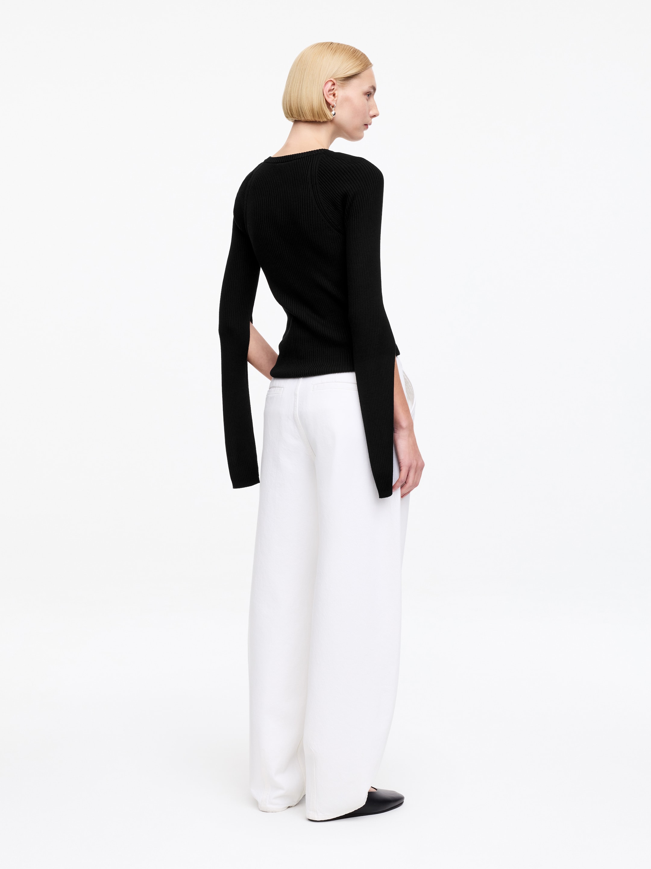 Ribbad topp - Svart - Slim fit - Women - StillMedia/Lookbook - 3