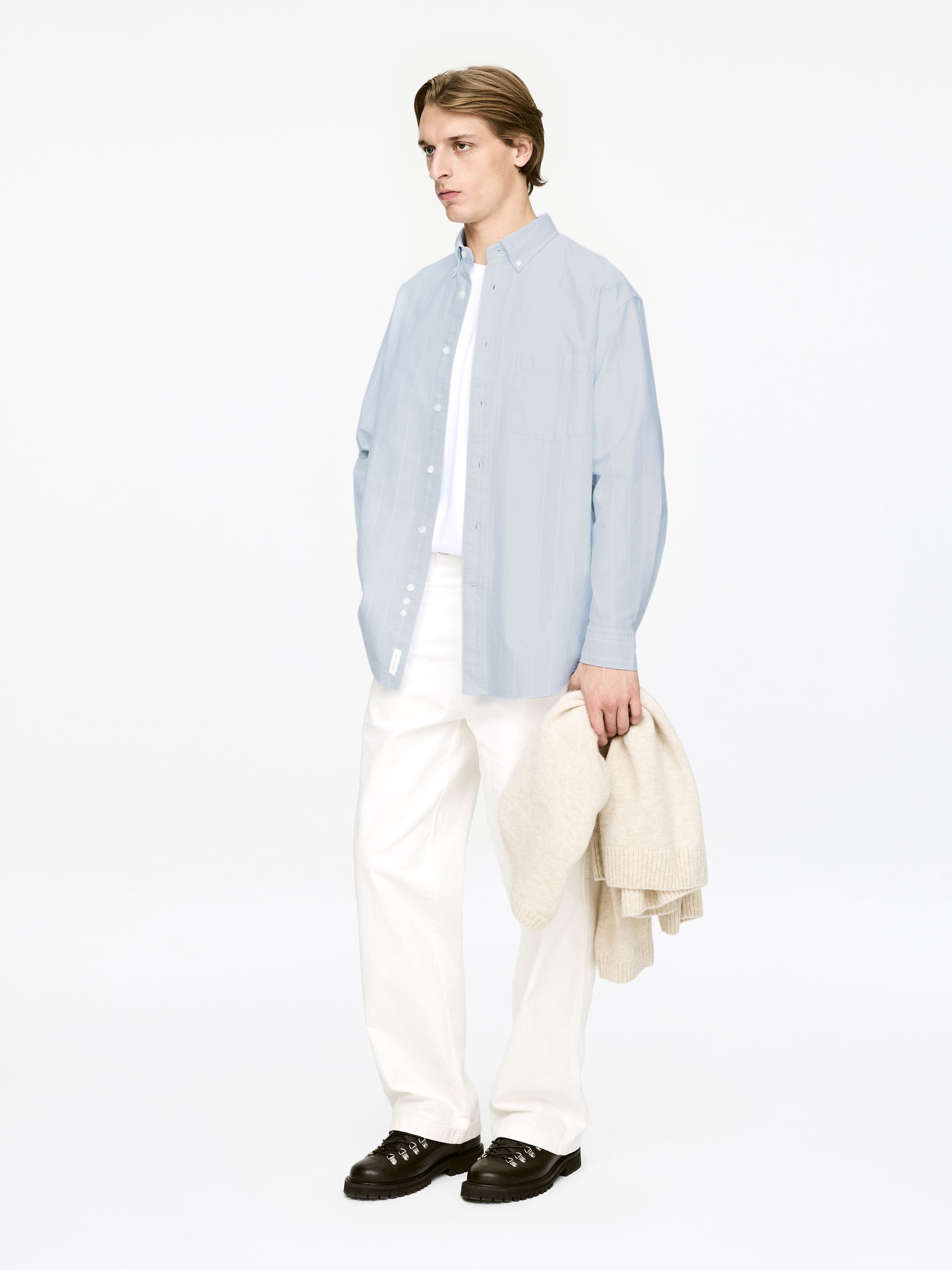 Oversized Oxford Shirt - Blue/White - Oversized - Men - StillMedia/Lookbook - 4