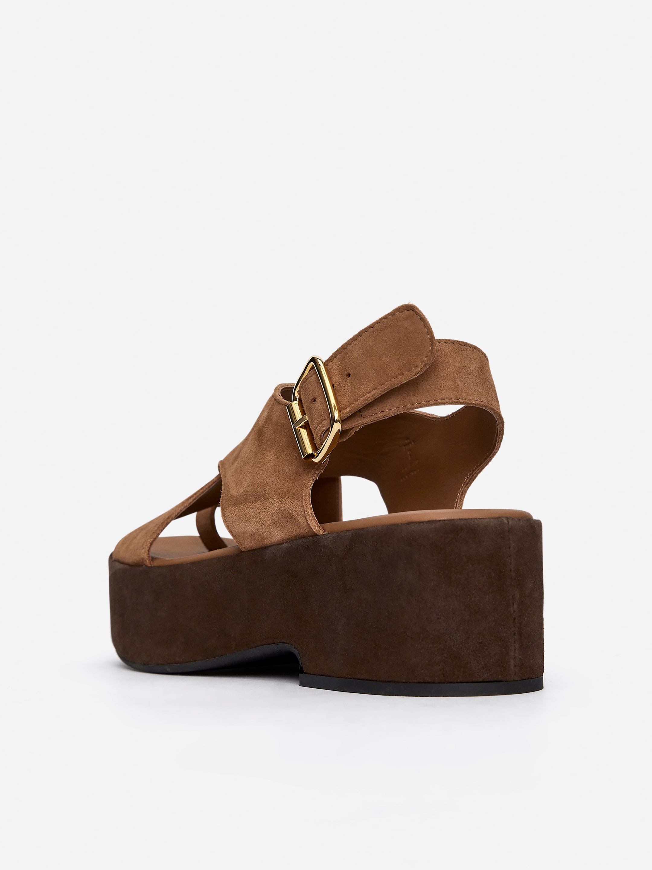 Grotere afbeelding bekijken: Suède sandalen met sleehak - Brown - DAMES | H&M BE 4