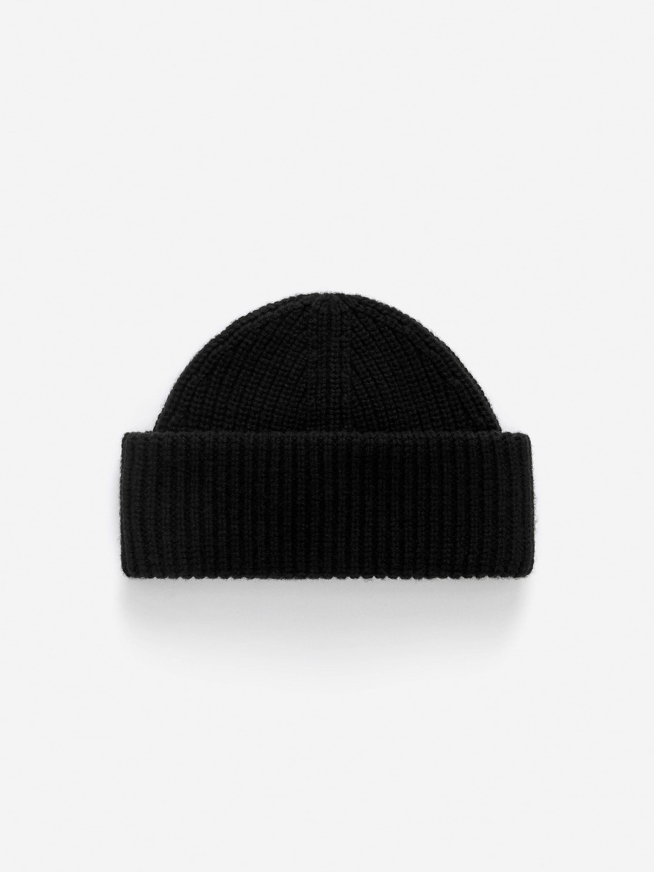 Double-Fold Wool Beanie-#000000-16602