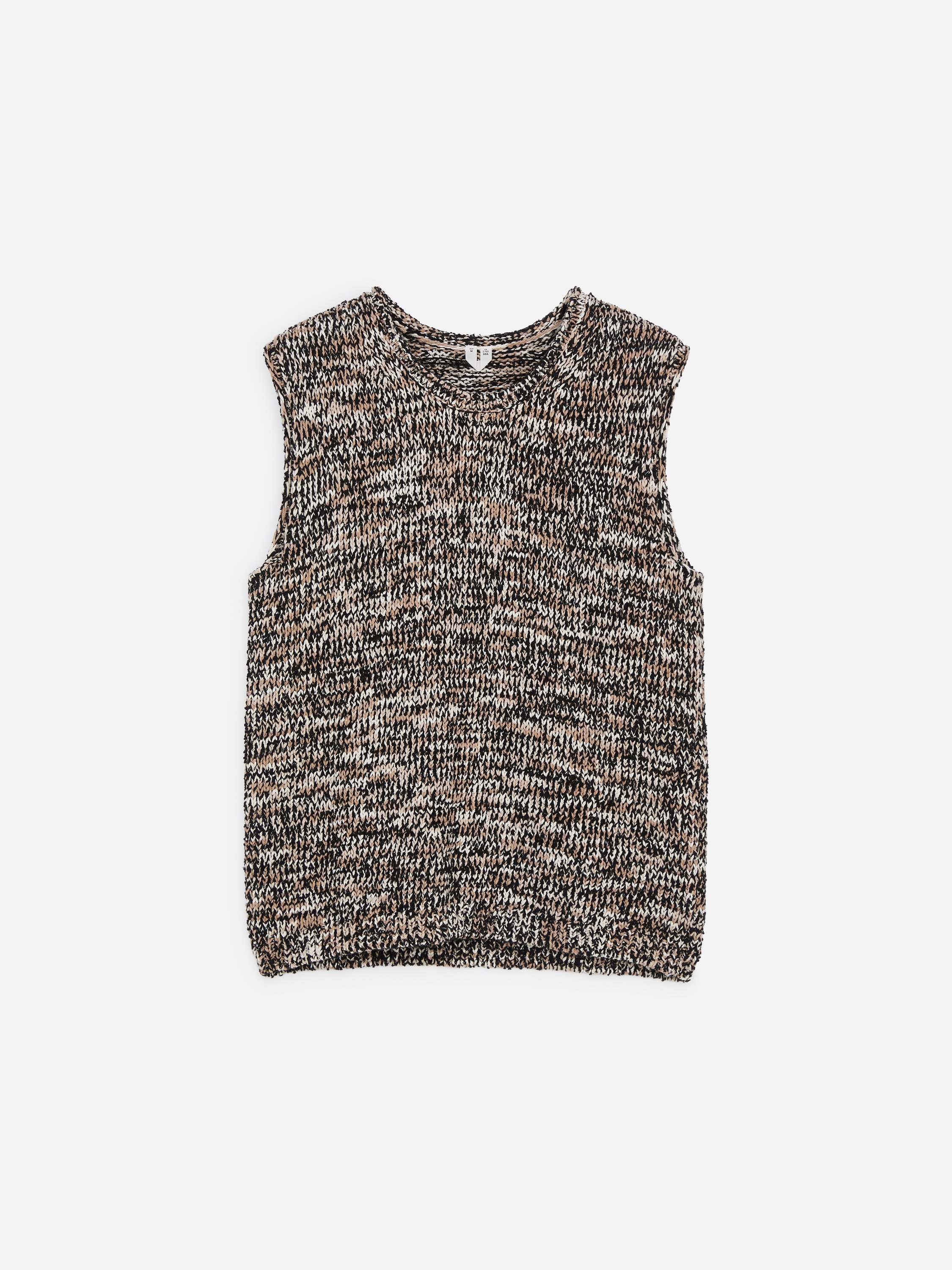 Gilet mélange lavorato a maglia - Nero