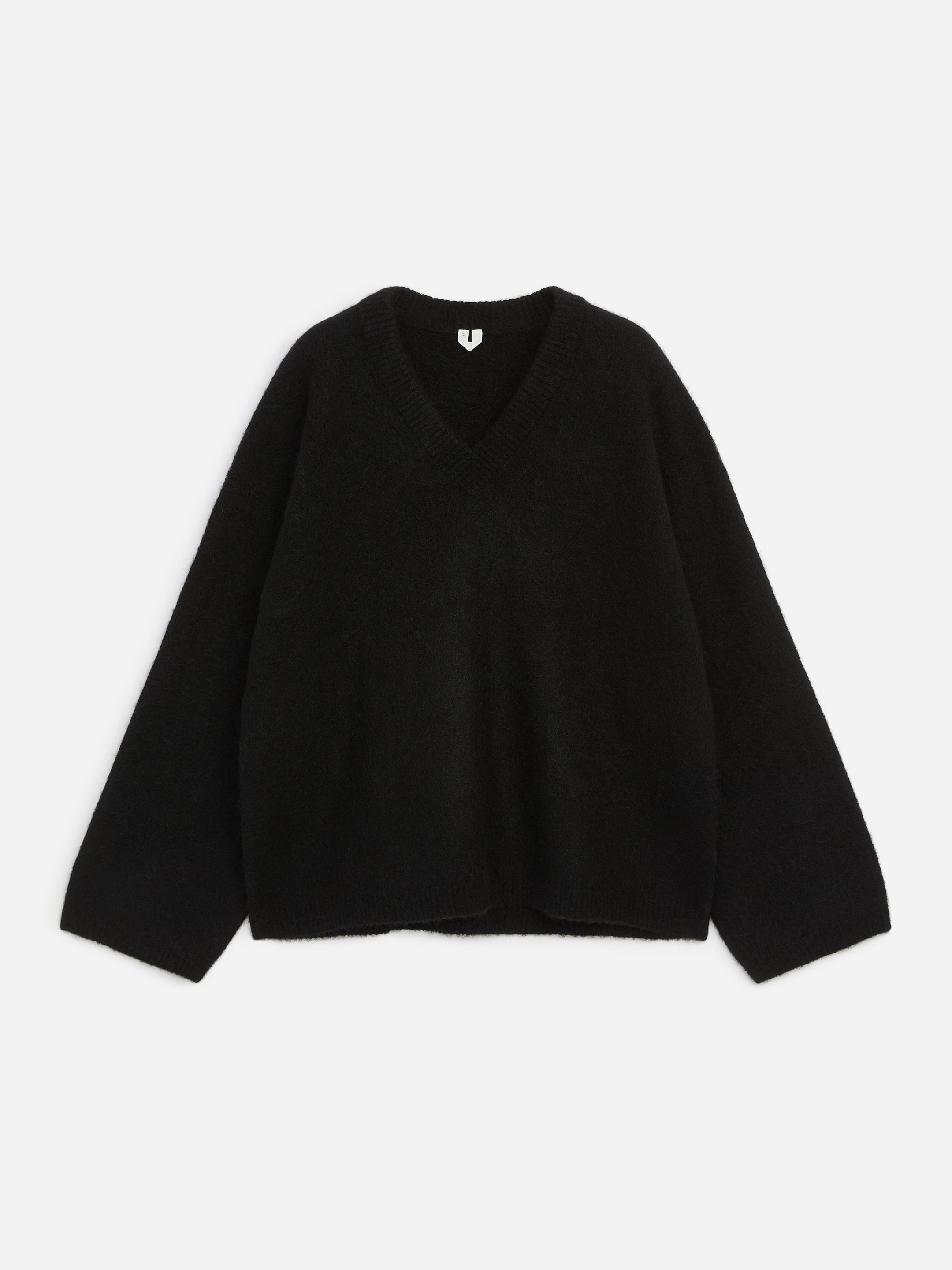 V-Pullover aus Alpakawolle und Wolle - Schwarz - Loose Fit - women - StillMedia/DescriptiveStillLife - 7