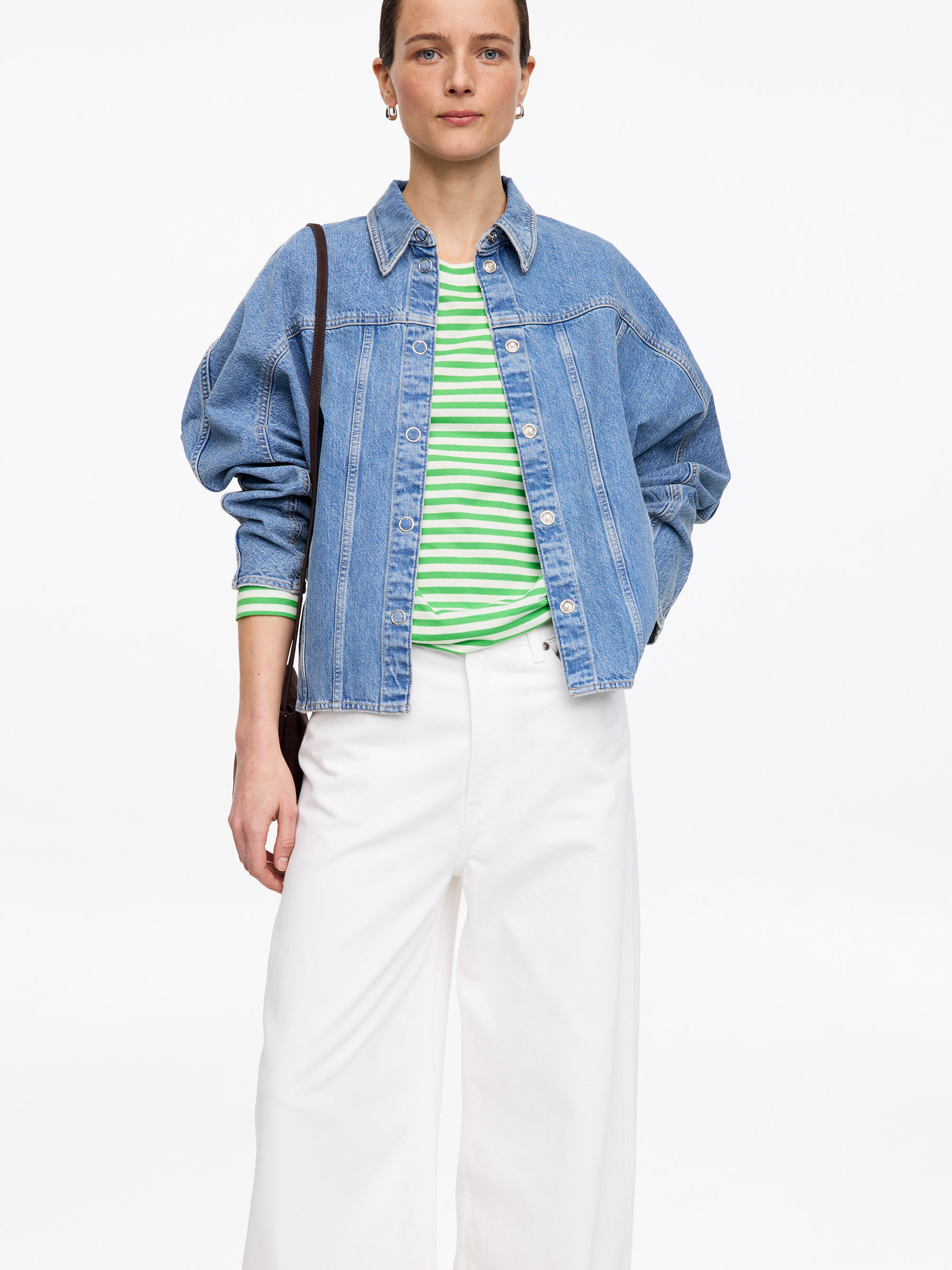 IRIS Signature Long-Sleeve T-Shirt - White/Green - Regular fit - Women - StillMedia/Lookbook - 4