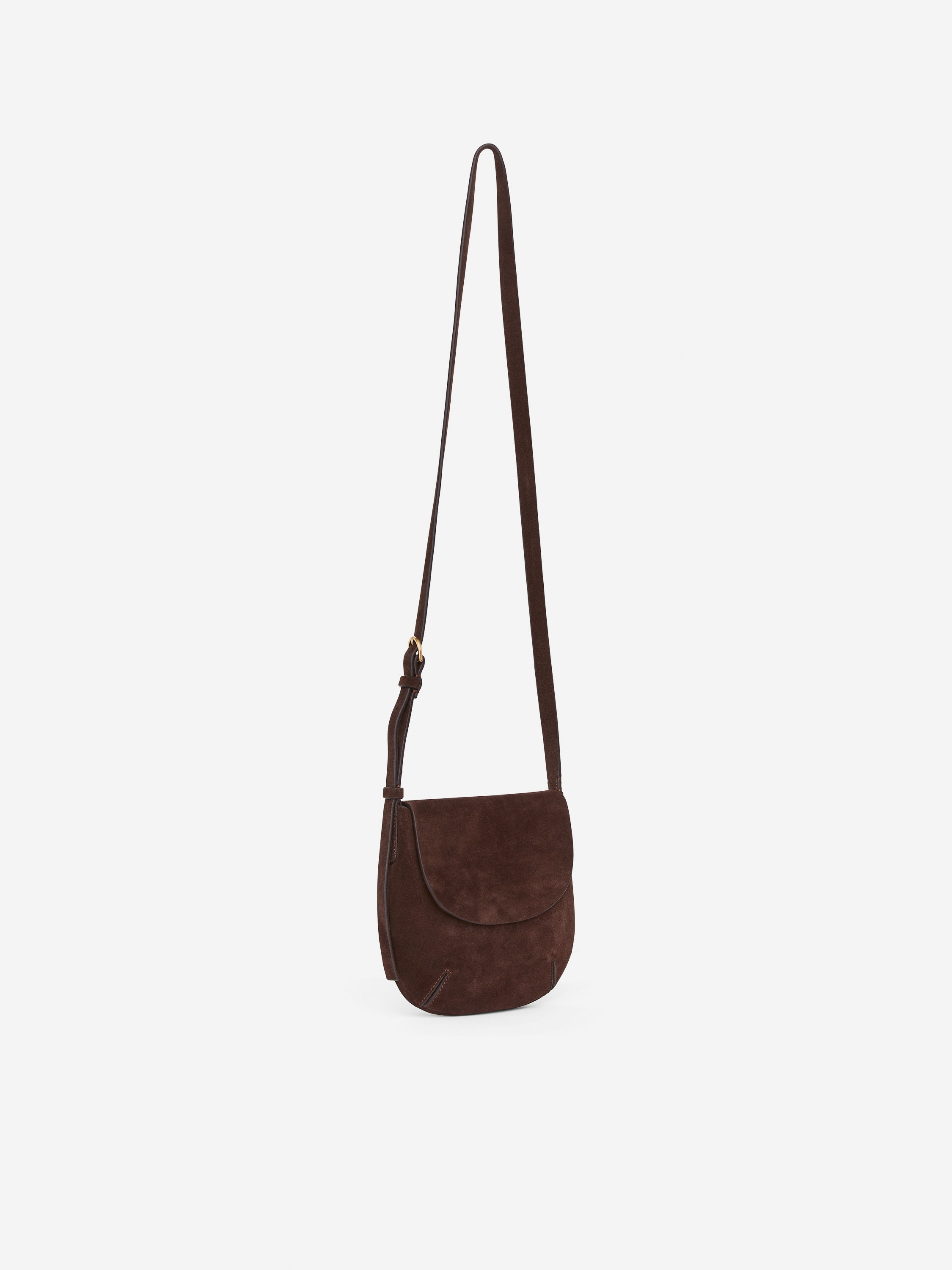 Suede Crossbody Bag - Dark Brown - Women - StillMedia/DescriptiveStillLife - 2