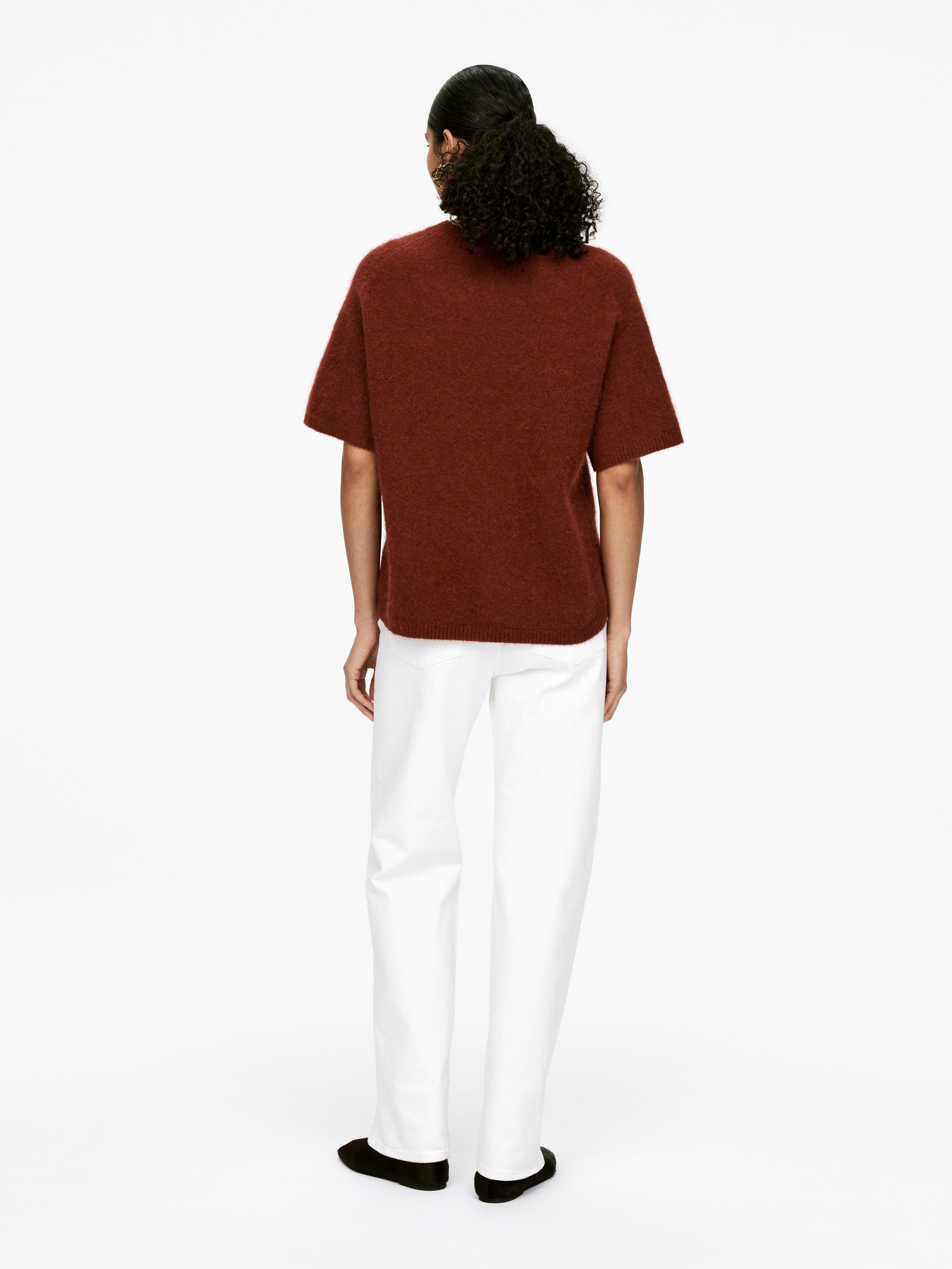 Alpaca-Wool Blend Jumper - Reddish Brown - Loose fit - Women - StillMedia/Lookbook - 4