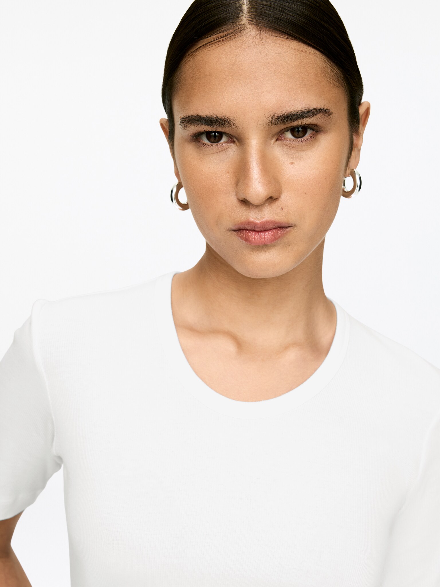 Ribbed Bodysuit - White - 3