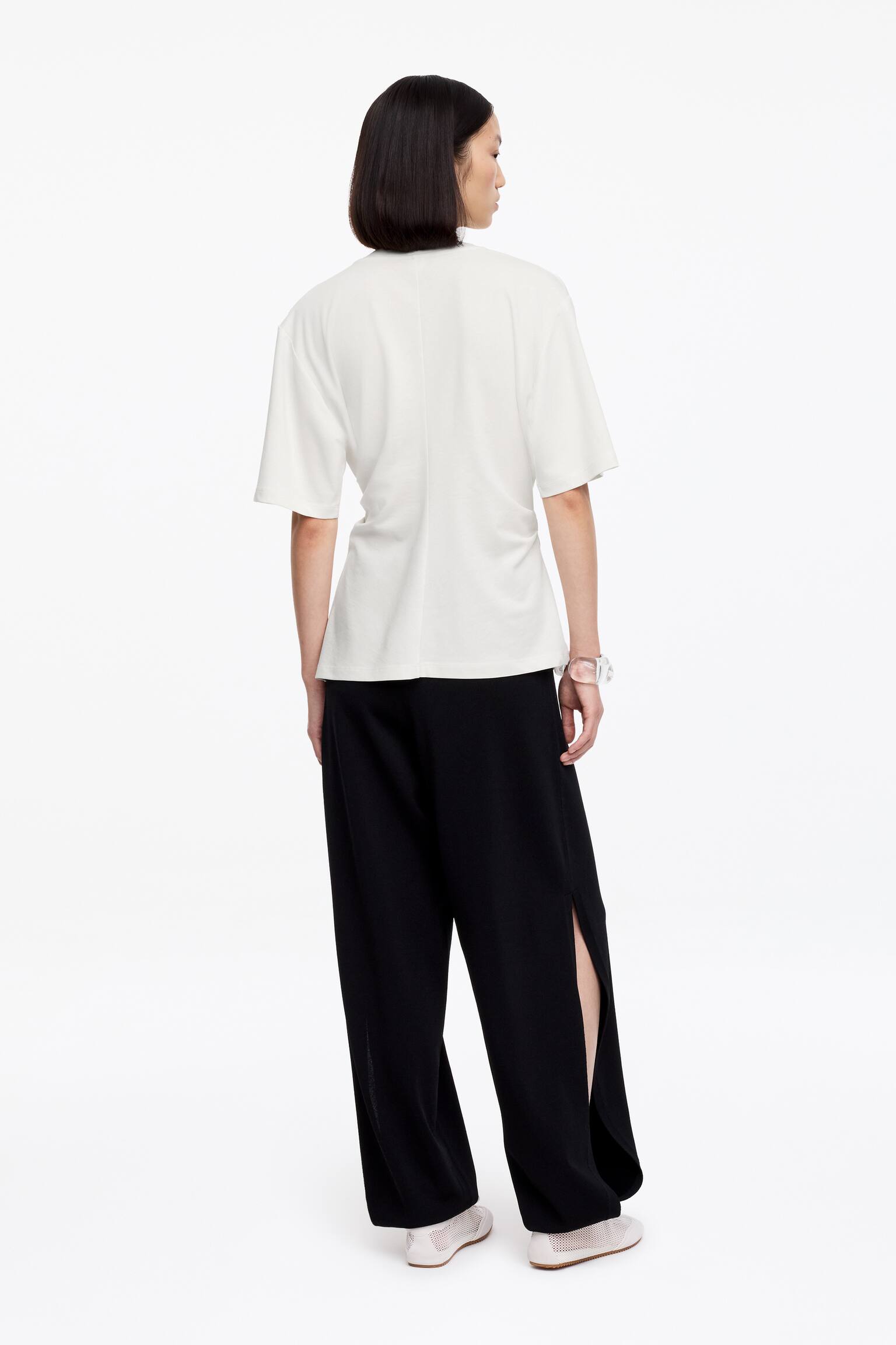 Drapovaný tričko - Biela - 6