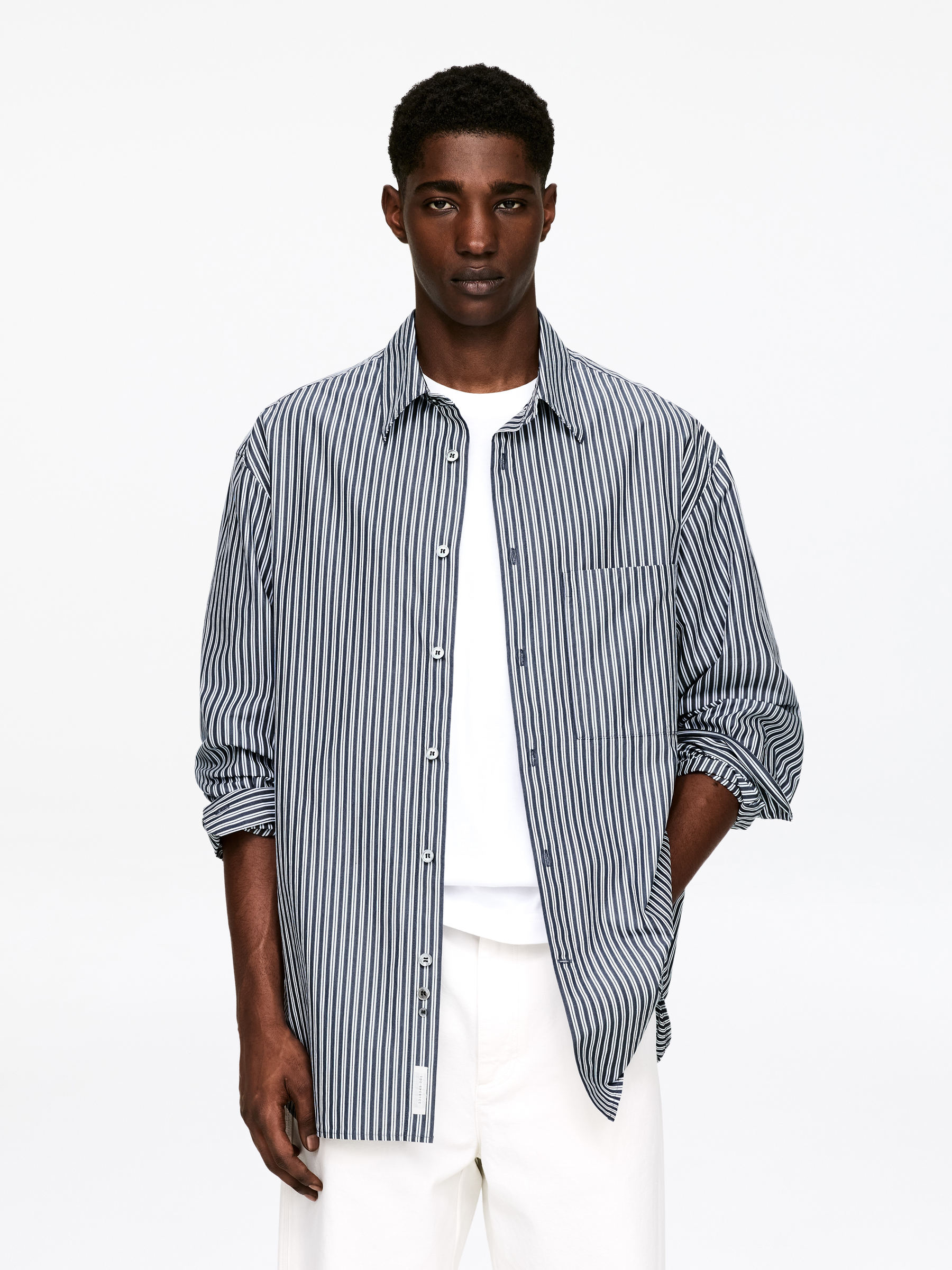 Oversized poplinskjorta-#40424E-17850