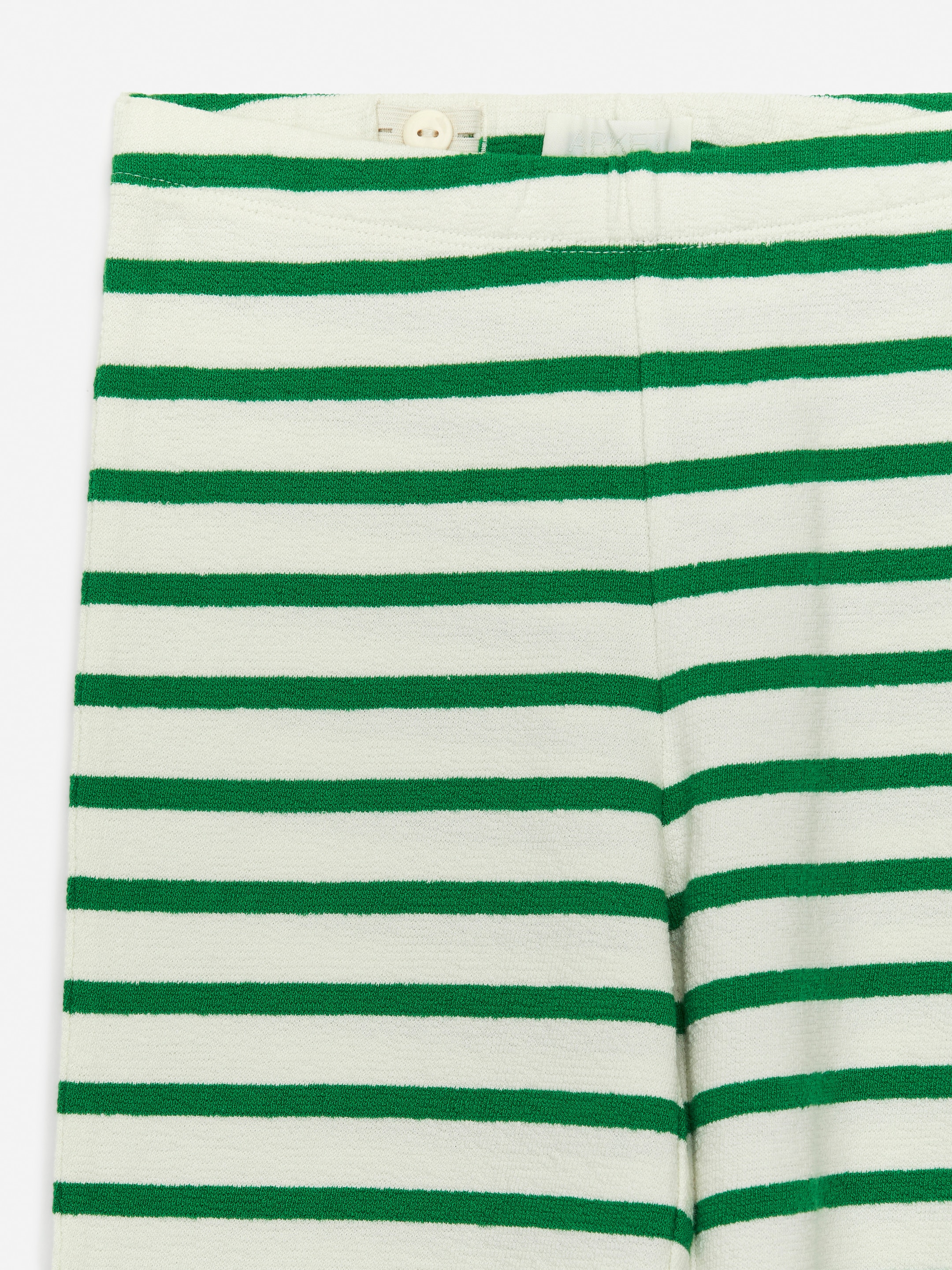 Rib Cotton Trousers - Off White/Green - Regular fit - Children - StillMedia/DescriptiveDetail - 1