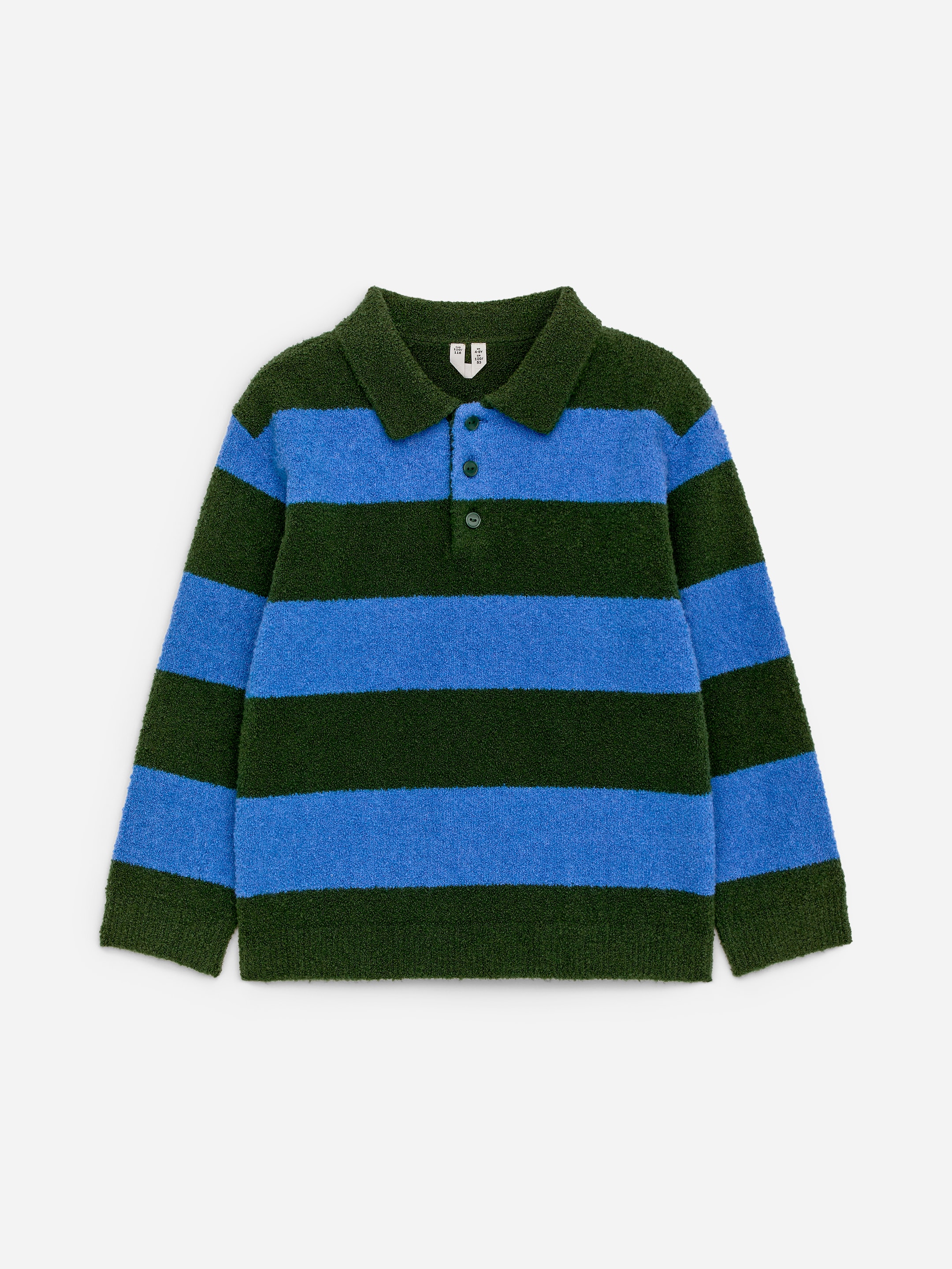 Long-Sleeved Polo Shirt - Dark Green/Blue - Regular fit - Children - StillMedia/DescriptiveStillLife - 1