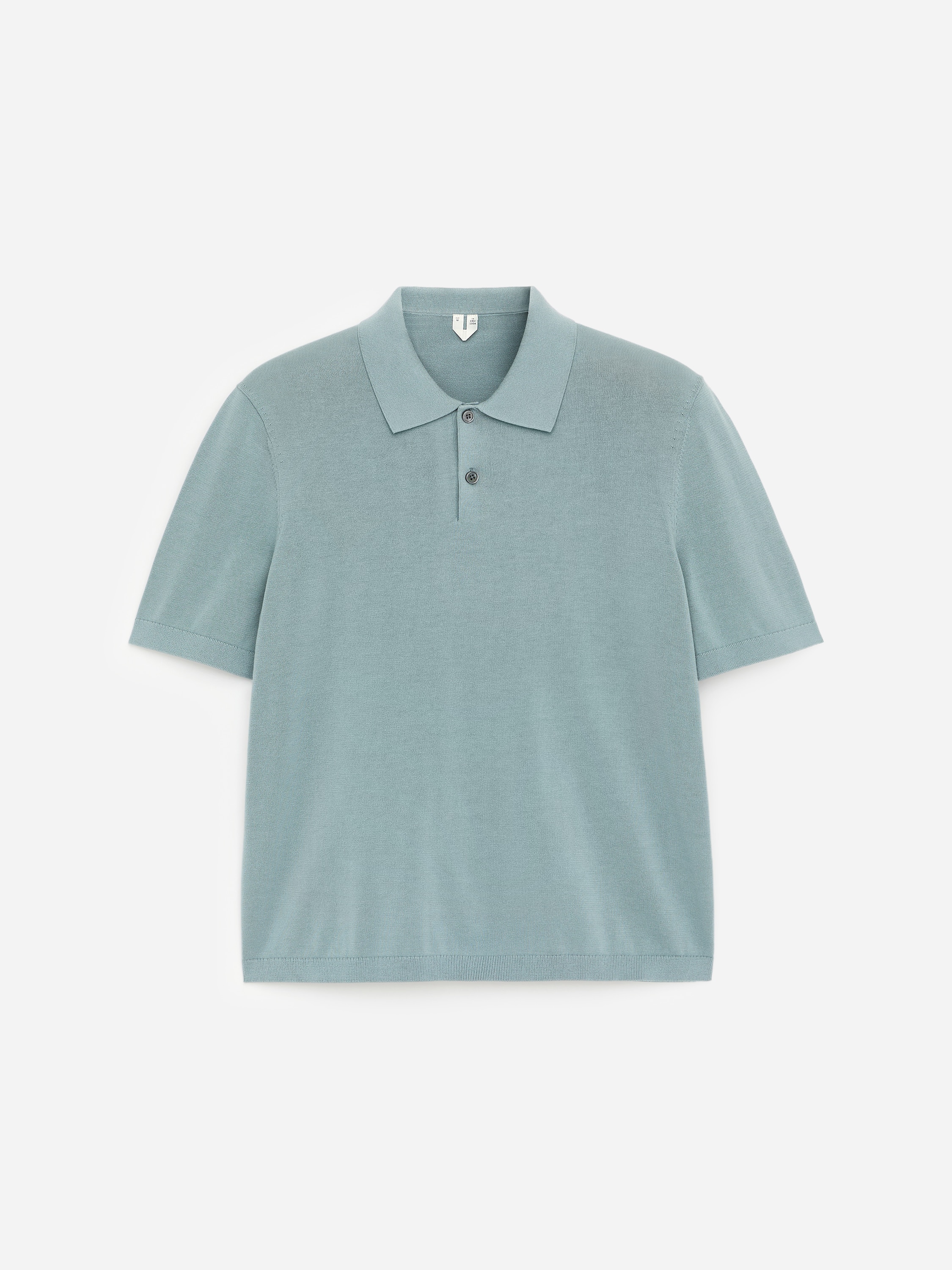 Jemně pletené polo tričko - Prašná tyrkysová/Mole/Tmavě modrá