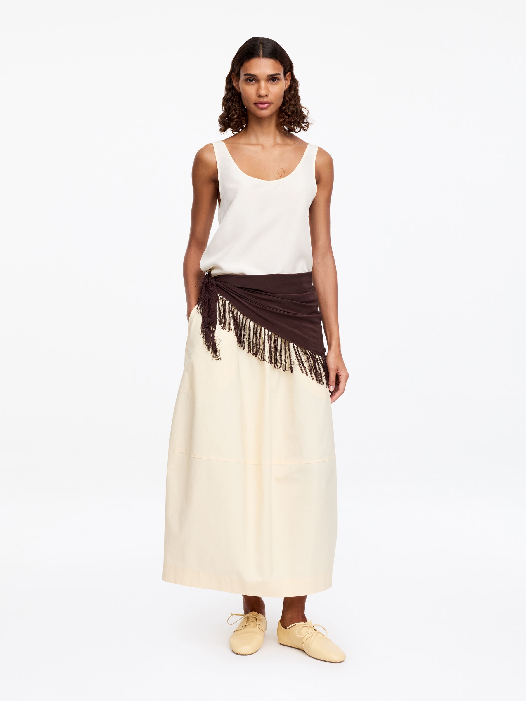 Silk Fringe Scarf - Brown - Women - StillMedia/Lookbook - 6