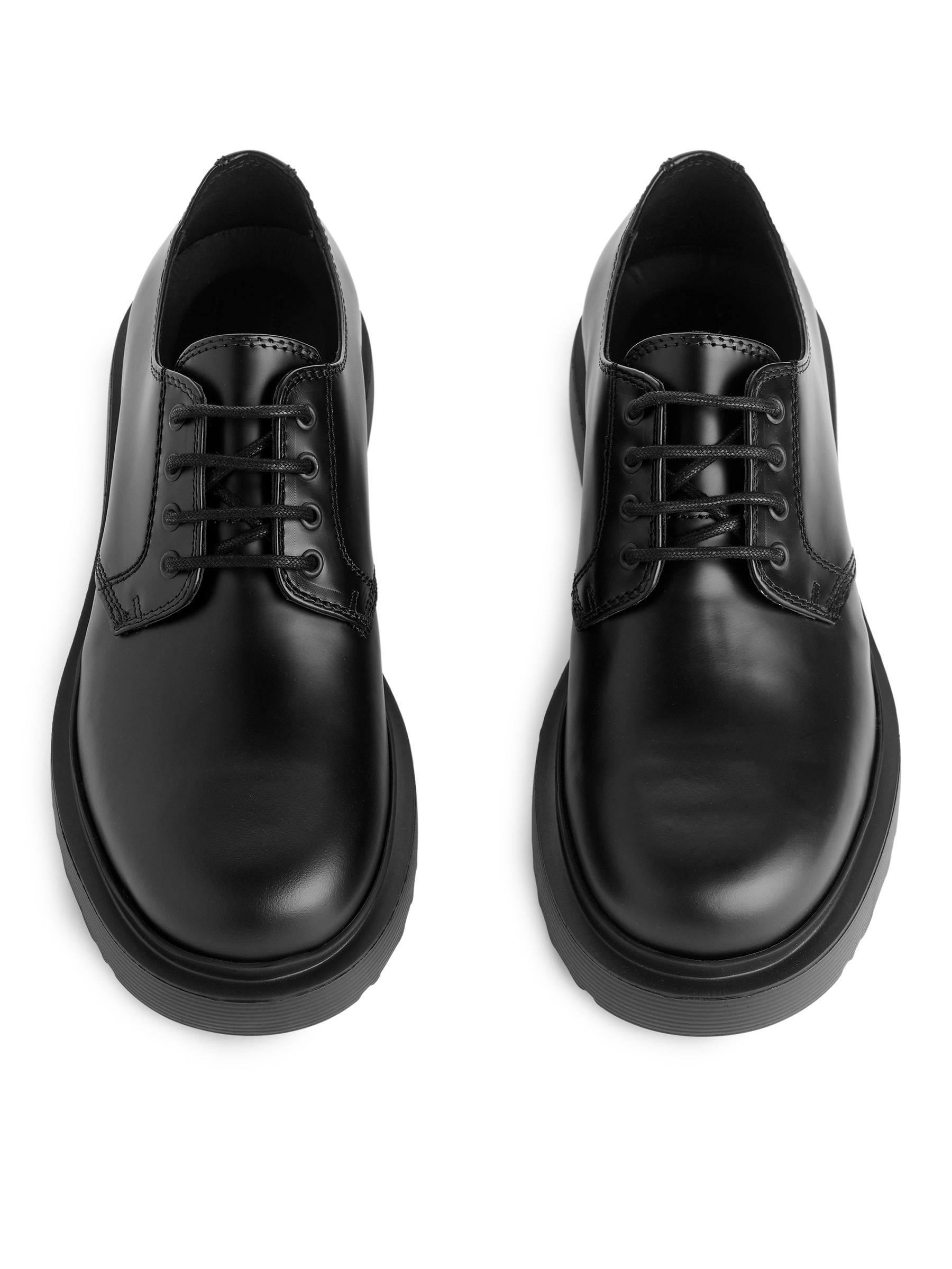 Chunky Leather Derby Shoes - Black - Men - StillMedia/DescriptiveStillLife - 3