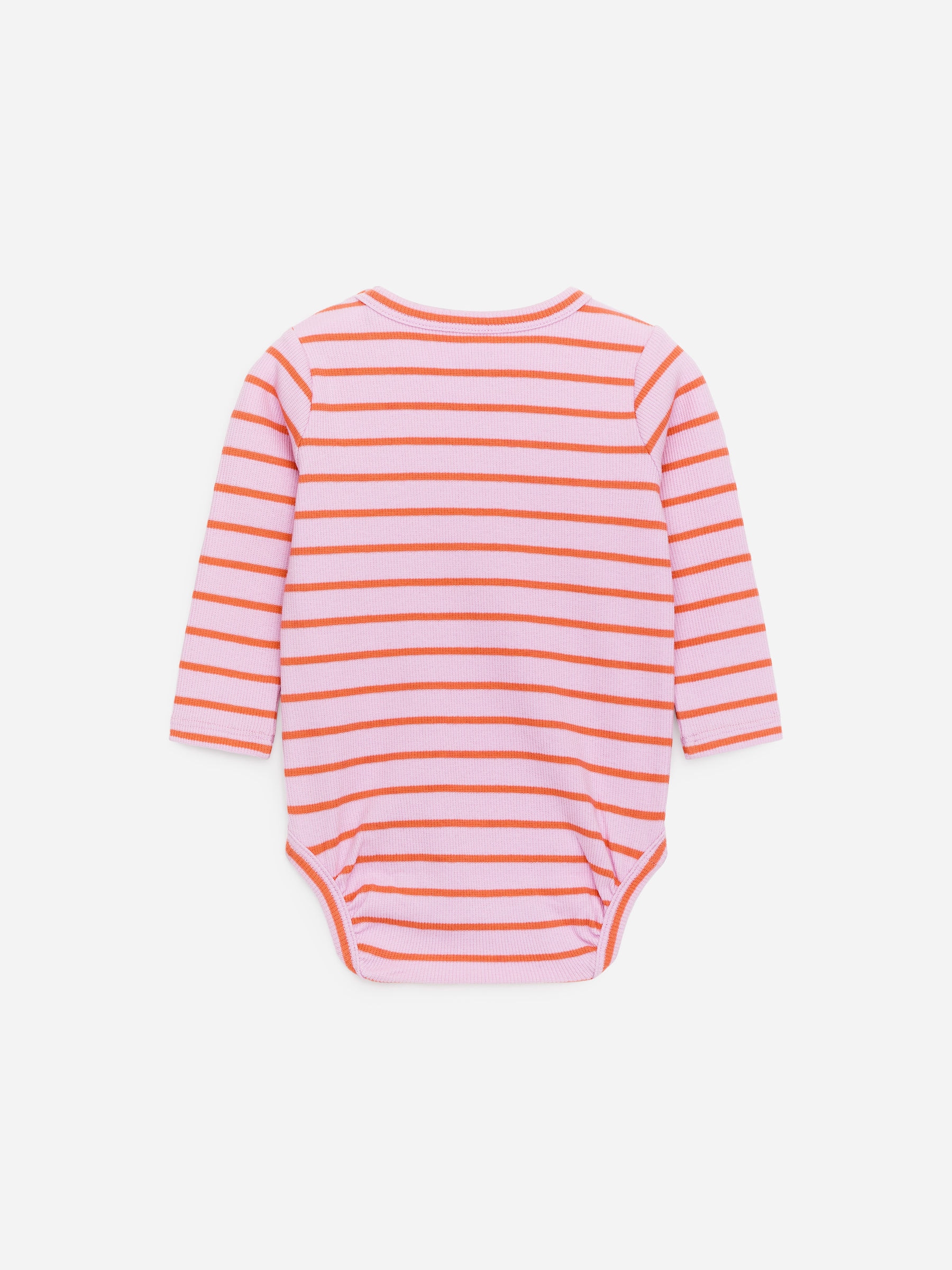 Ribbed Long-Sleeve Bodysuit - Pink/Orange - Slim fit - Children - StillMedia/DescriptiveStillLife - 1