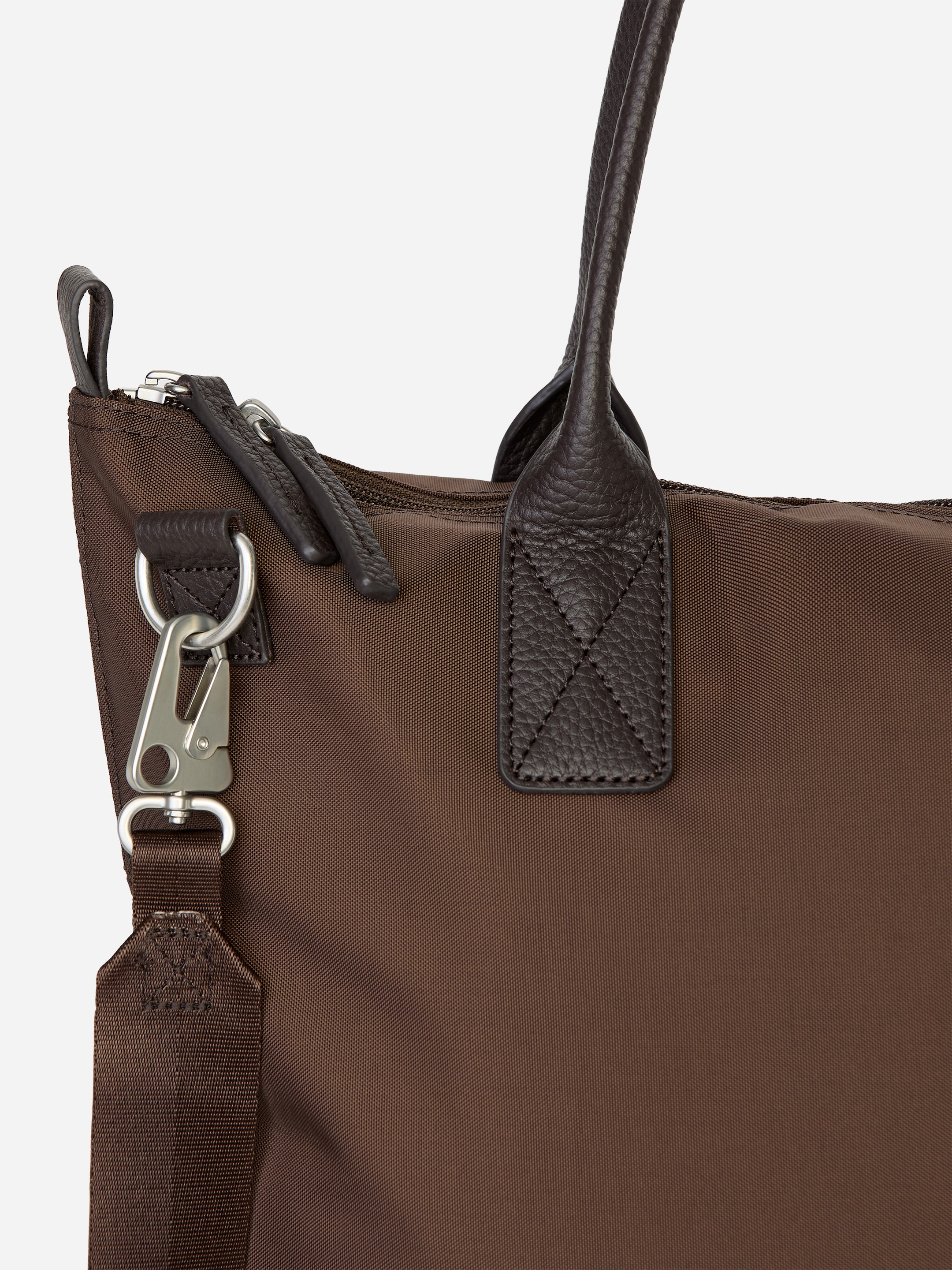 Bolso tote de nailon y piel - Marrón oscuro - men - StillMedia/DescriptiveDetail - 2