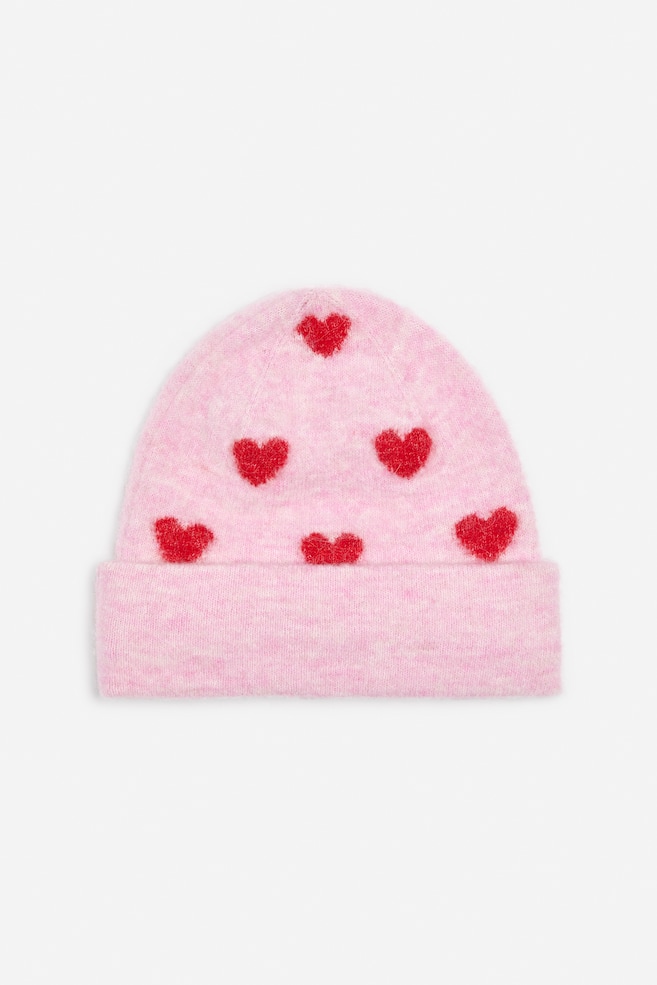 Muts van een mix van wol en alpaca - Roze/rood - 1