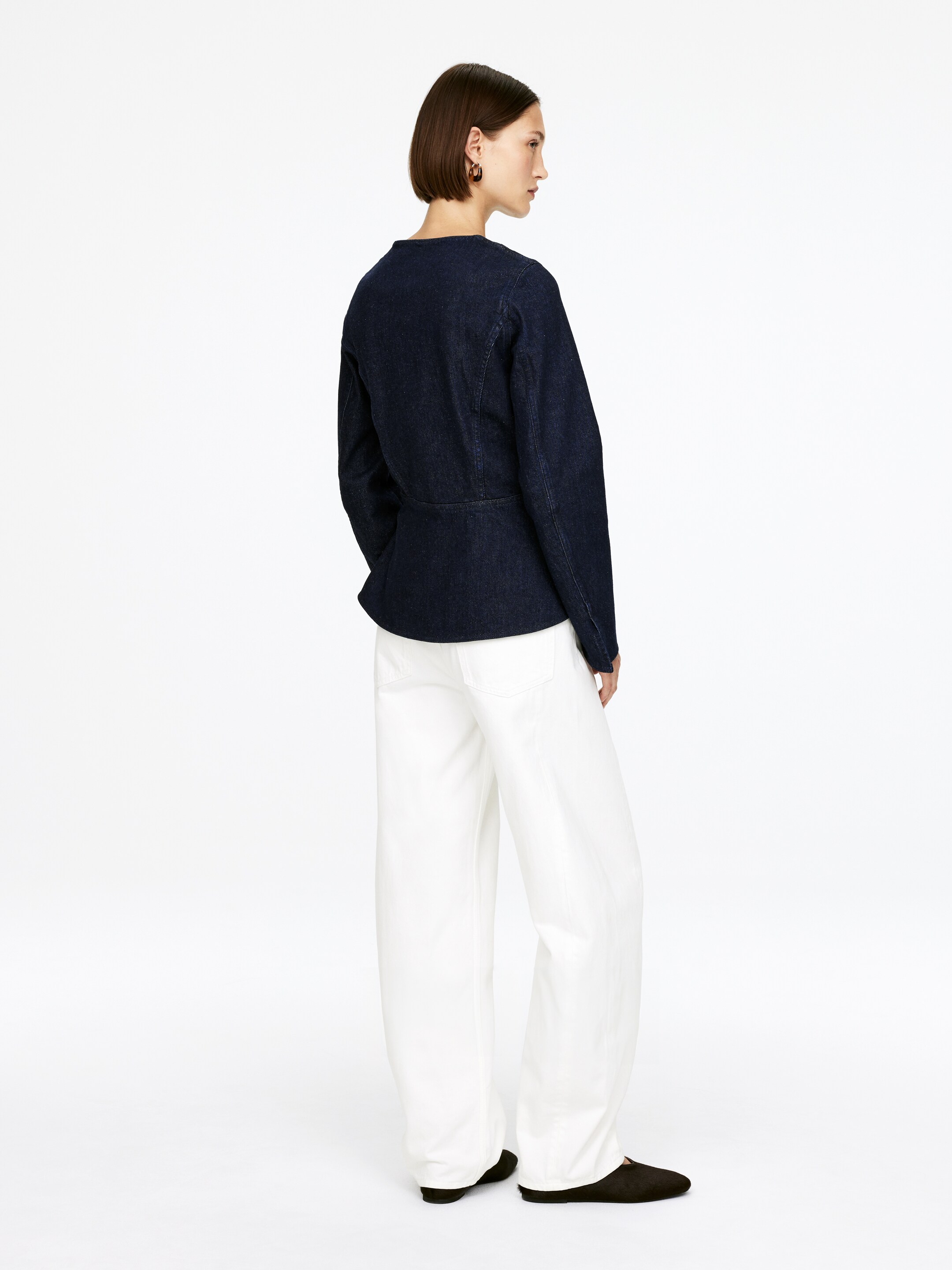 View larger image: Peplum Denim Top - Dark Blue - Ladies | H&M GB 2