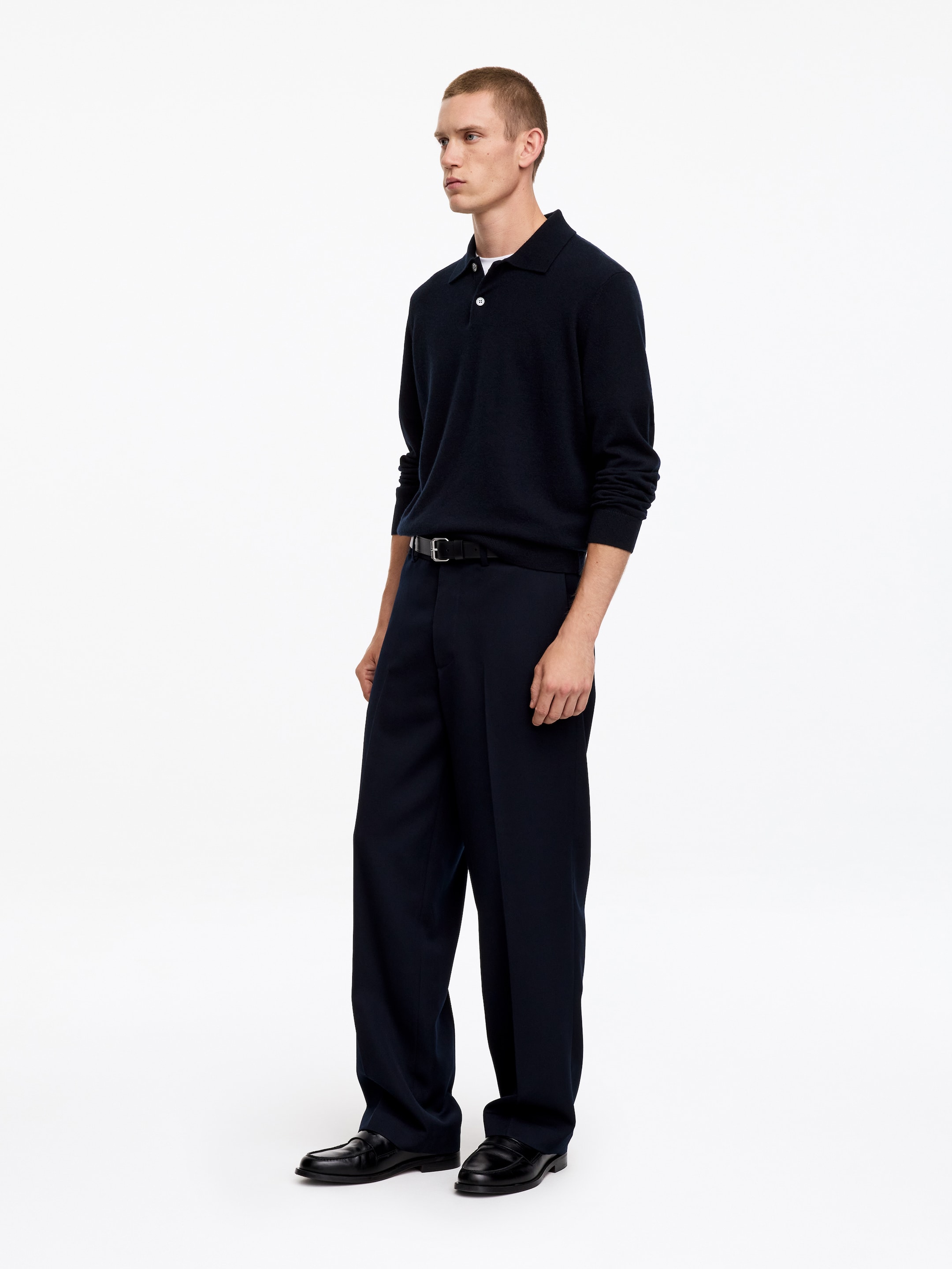 Strick-Poloshirt aus reinem Kaschmir - Dunkelblau - Regular Fit - men - StillMedia/Lookbook - 3