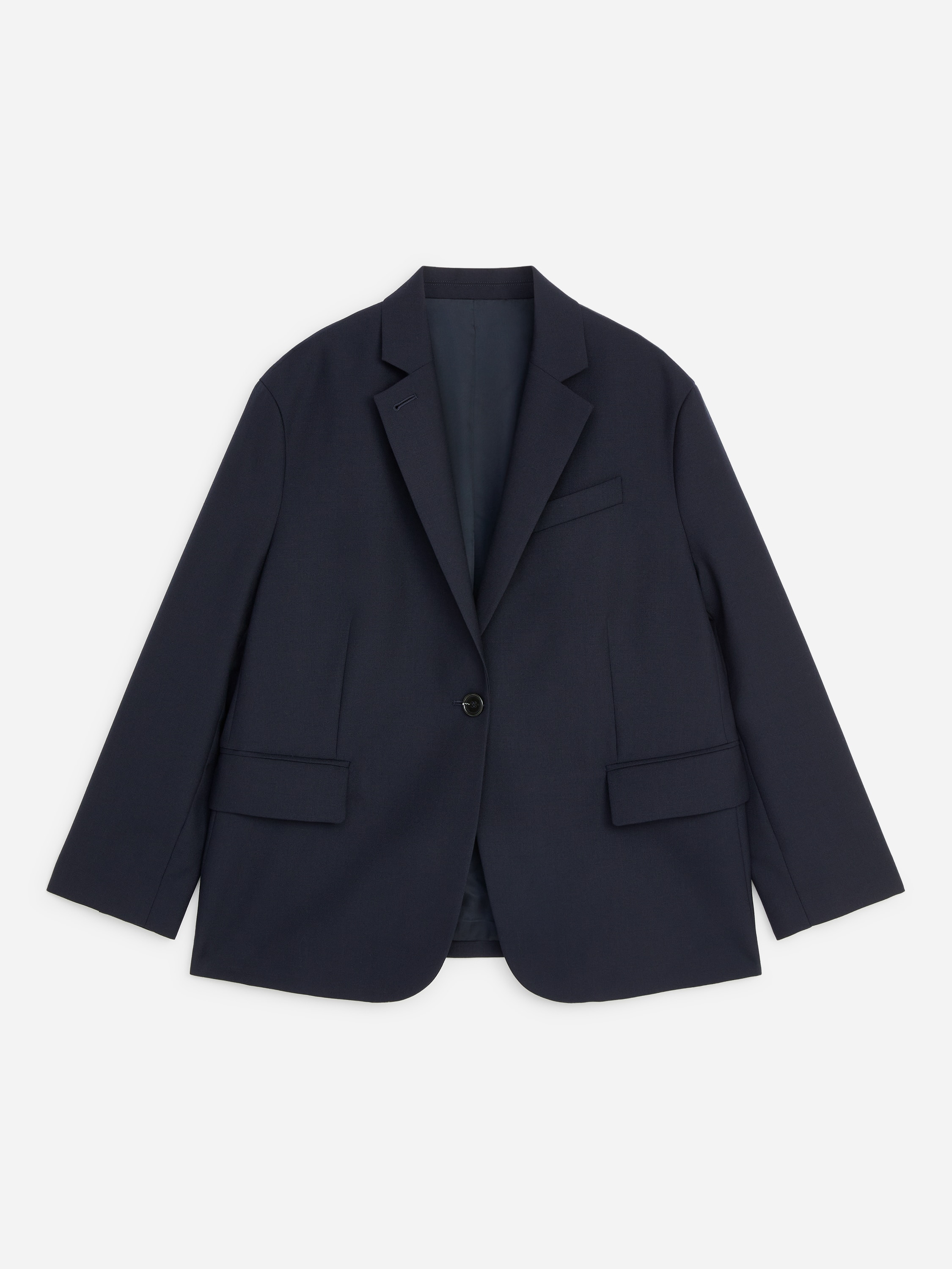 Blazer de lã descontraído - Azul escuro