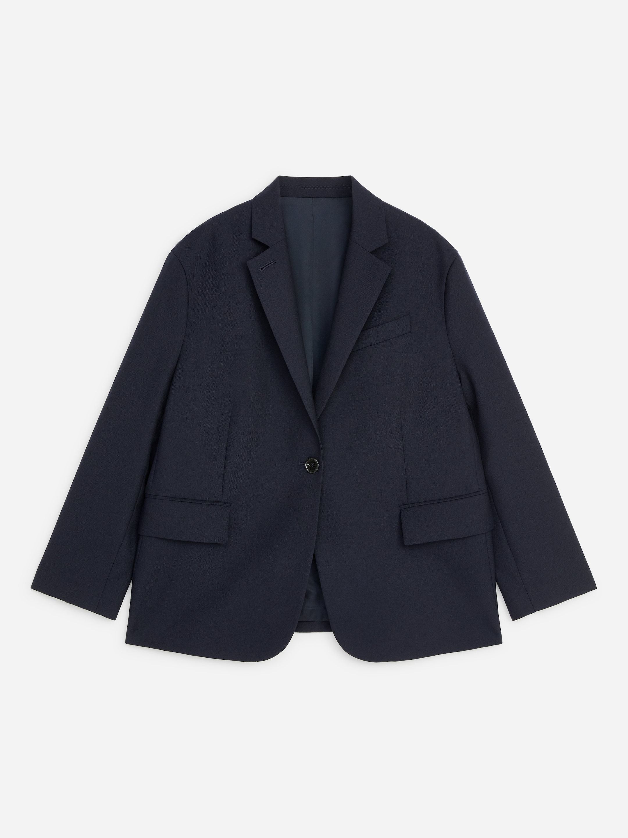 Relaxed Wool Blazer - Dark Blue - Relaxed fit - women - StillMedia/DescriptiveStillLife - 2