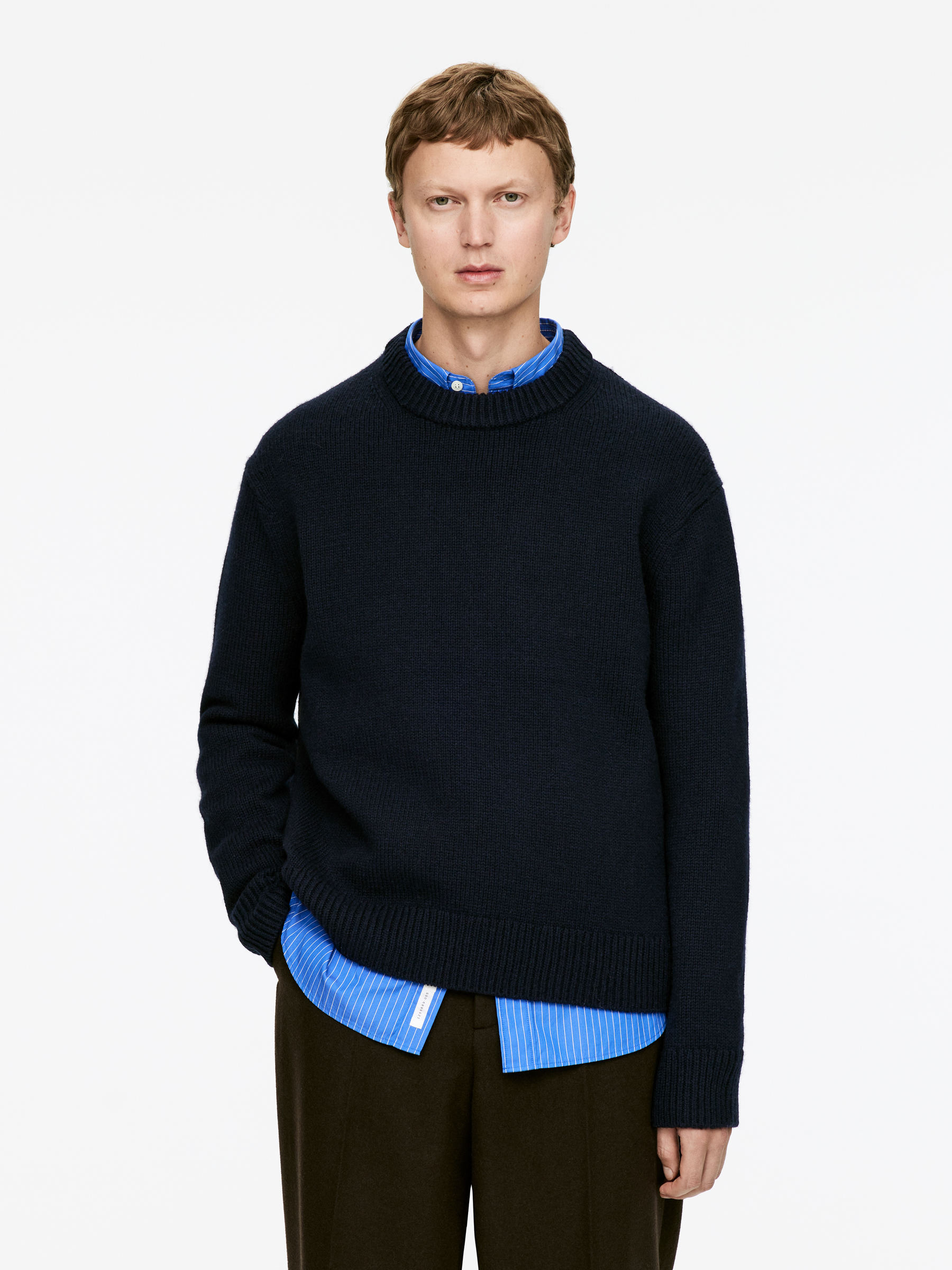 Heavy Knit Wool Jumper-#2C2E35-16014