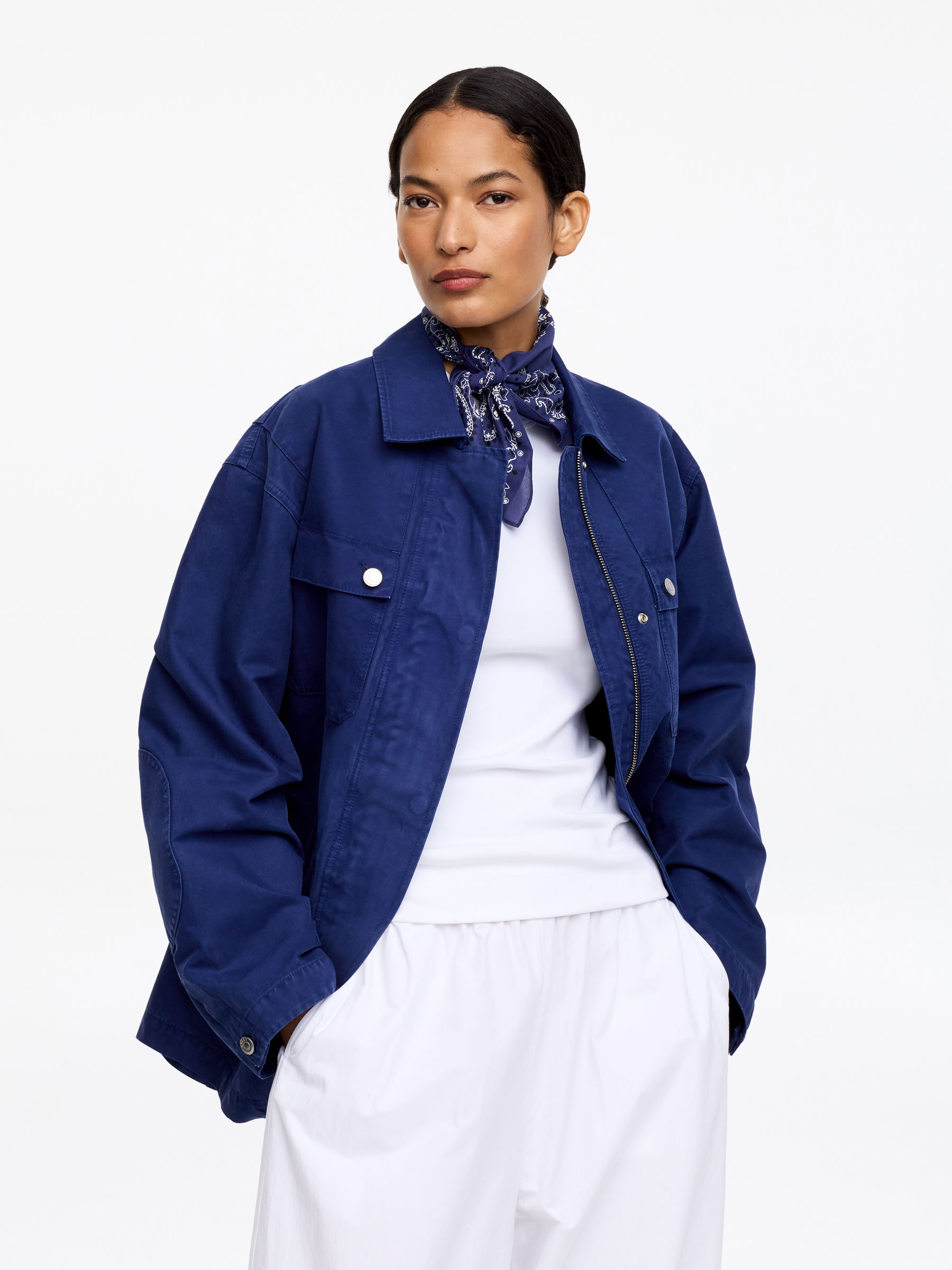 Scarf i bomull - Blå - Women - StillMedia/Lookbook - 4