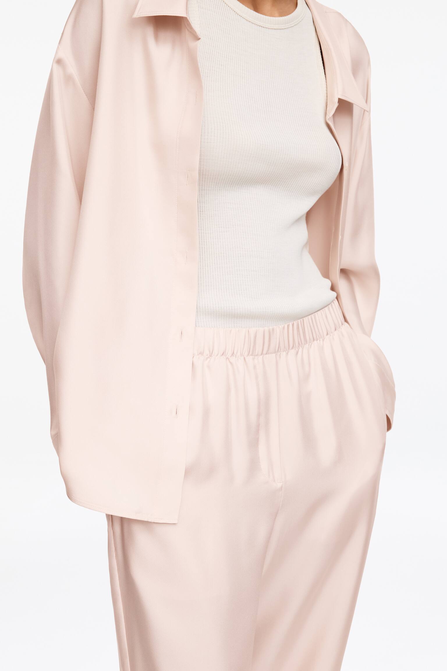 Bukser i silketwill - Lys beige/Mørkebrun - 6