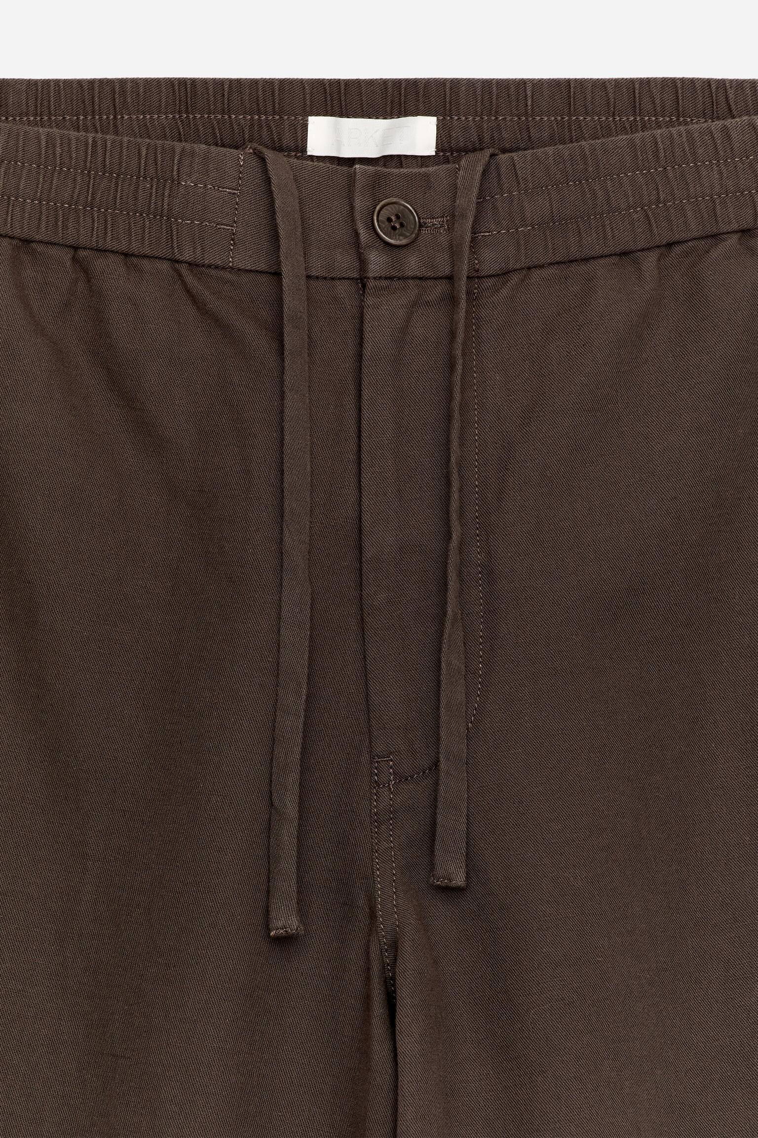 Byxor i linneblandning - Brun/Mörkblå - 6