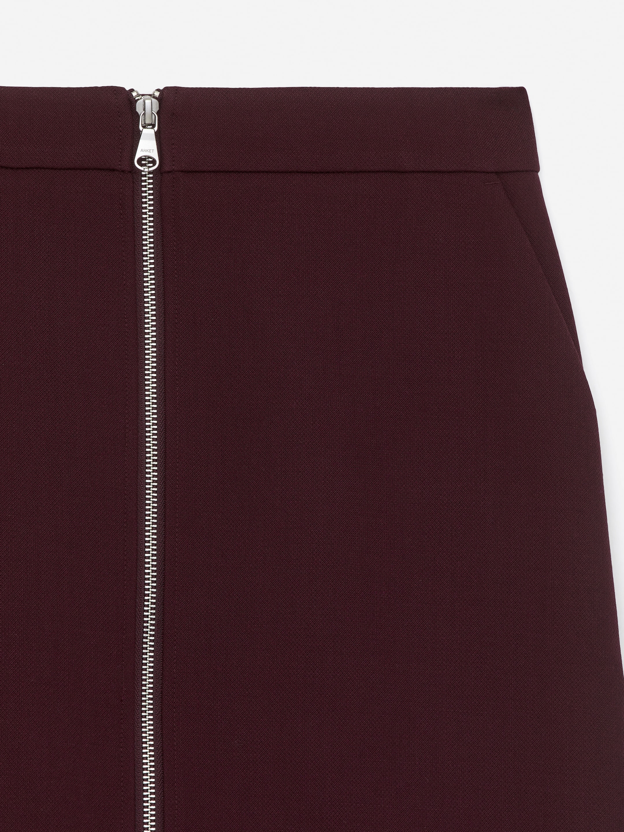 Jupe zippée en laine mélangée - Rouge foncé - Regular fit - Femme - StillMedia/DescriptiveDetail - 1