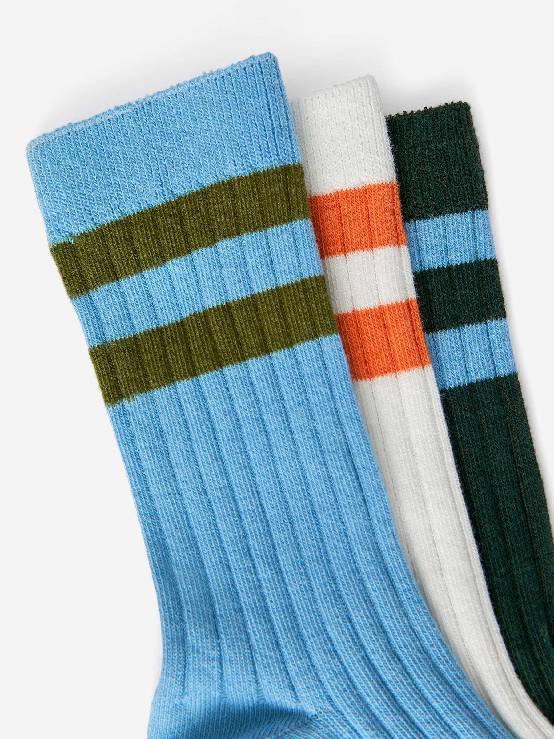 Rib Knit Socks Set of 3 - Blue/White/Black - Children - StillMedia/DescriptiveDetail - 2