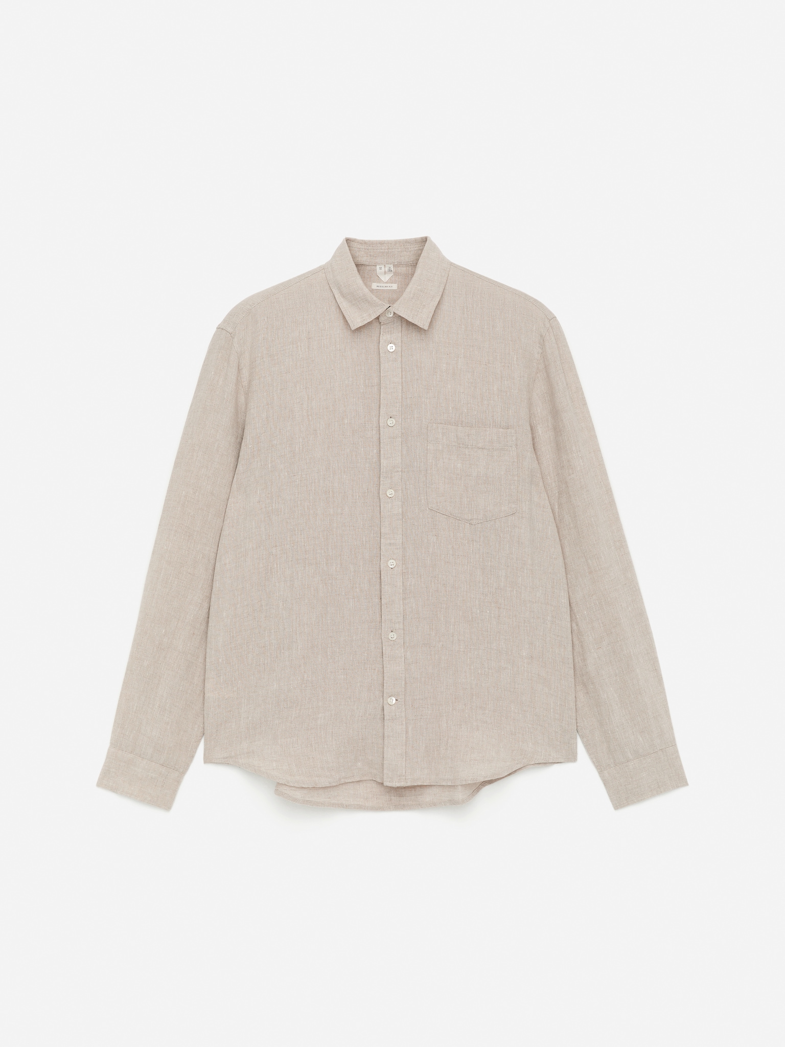 Regular-fit linnen overhemd - Beige/Donkerblauw/Zachtgroen/Wit/Donkergroen