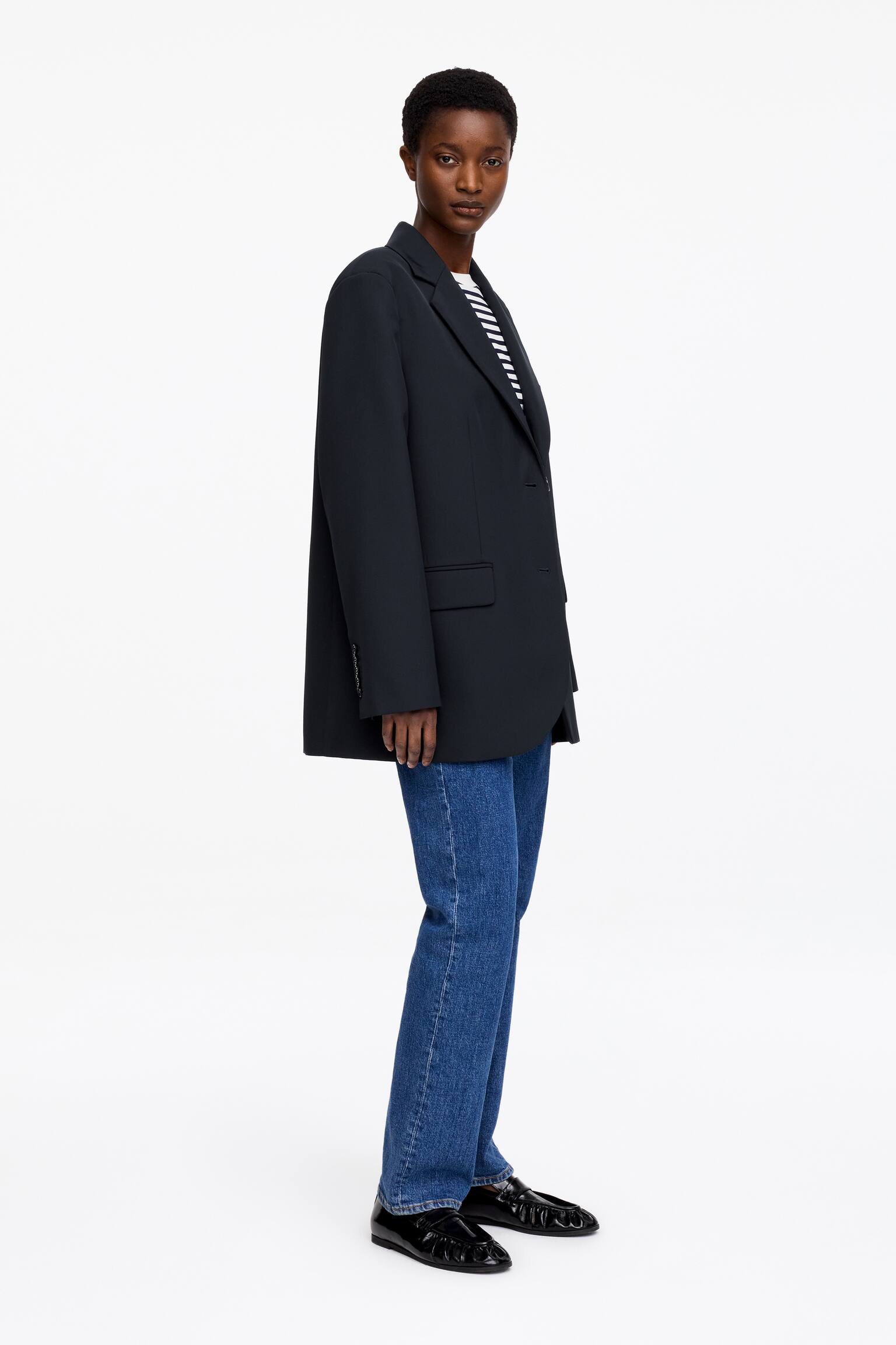 Kavaj i ullblandning - Mörkblå - 5