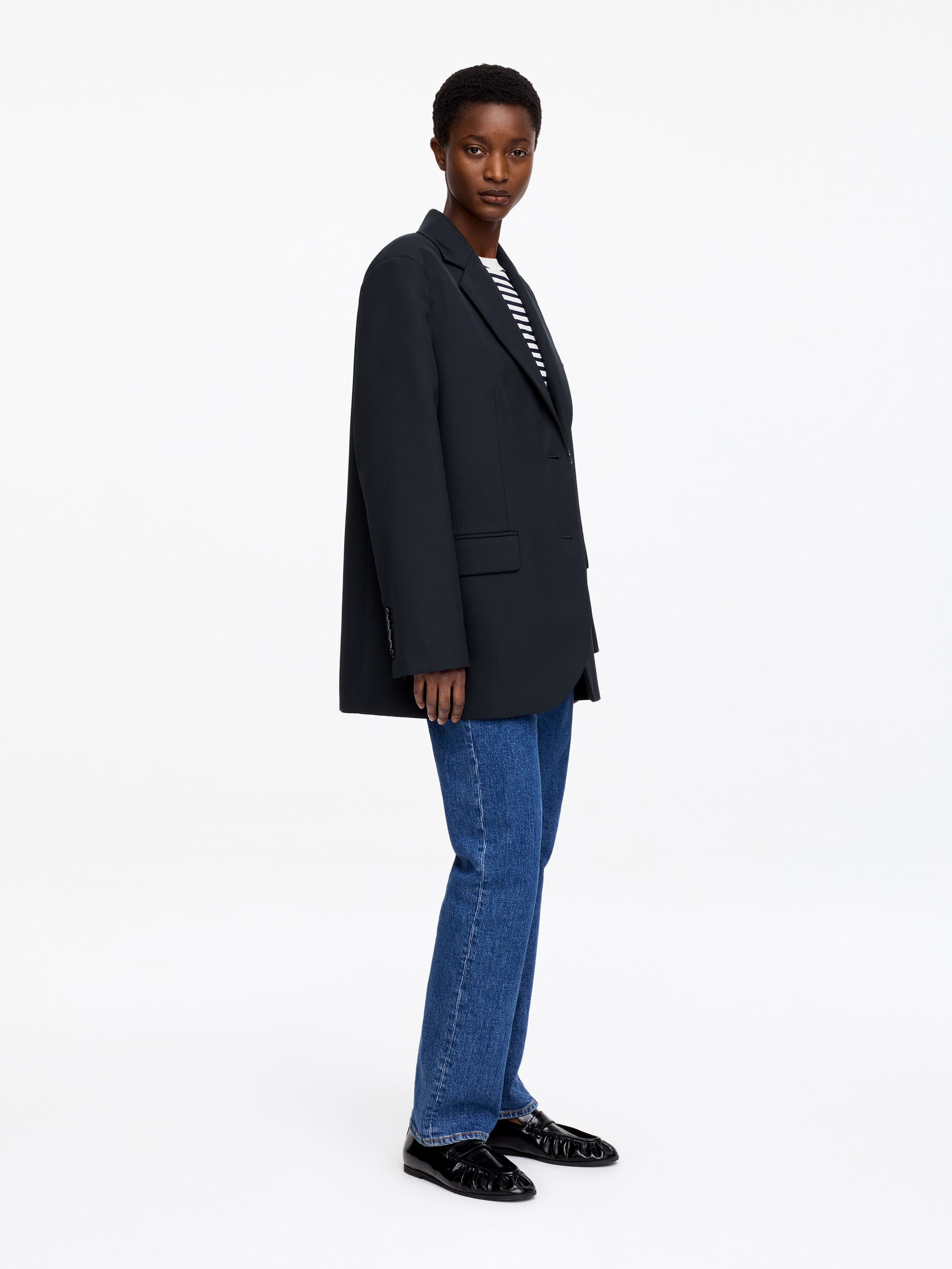Wool-Blend Blazer - Dark Blue - Relaxed fit - Women - StillMedia/Lookbook - 3