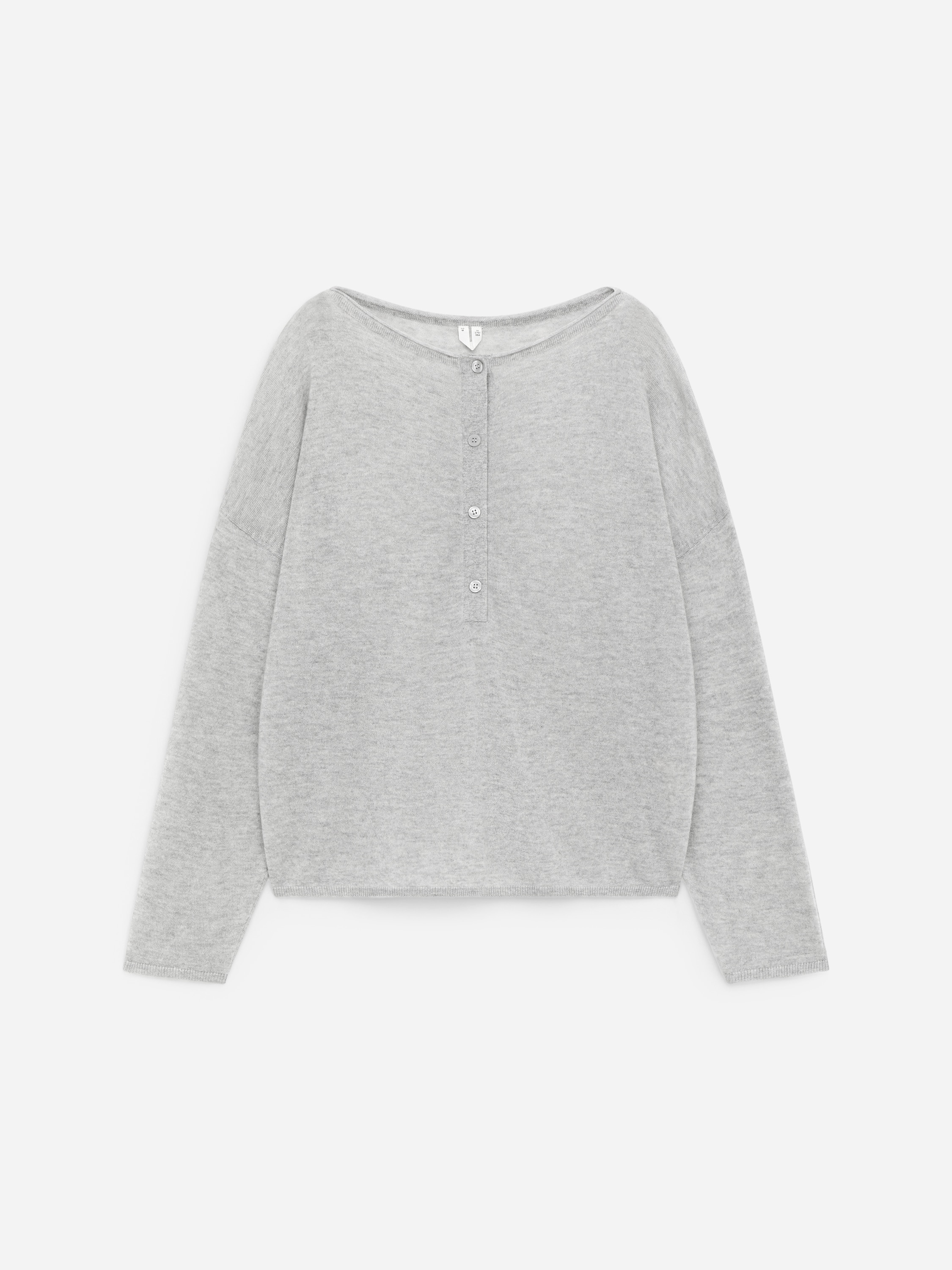 Sweter z dekoltem w łódkę z czystego kaszmiru - Szary